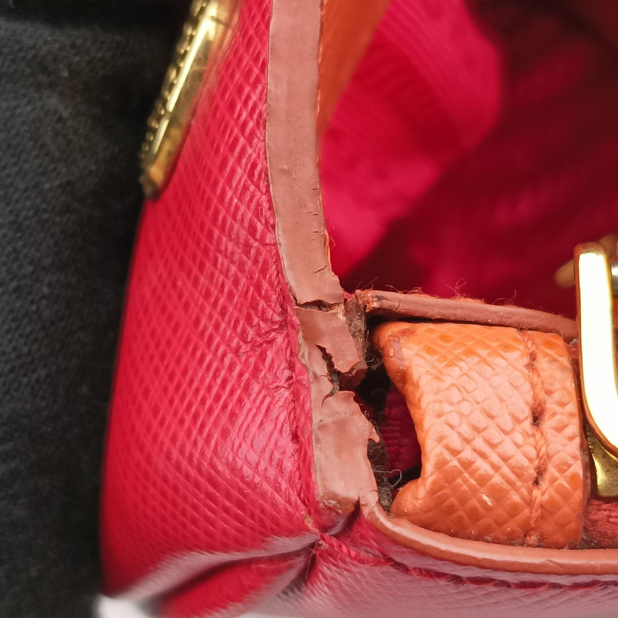 Galleria Orange×red SAFFIANO Leather BN1844 14 Xガレリア オレンジ×レッド サフィアーノレザー BN1844 14 X
