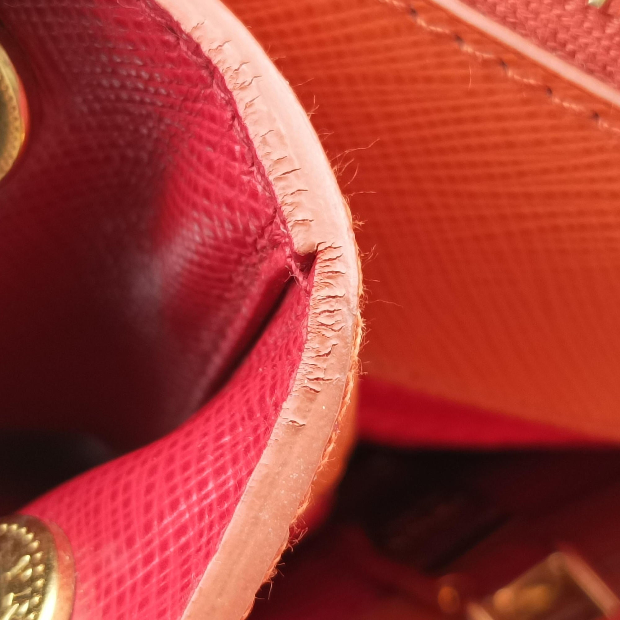 Galleria Orange×red SAFFIANO Leather BN1844 14 Xガレリア オレンジ×レッド サフィアーノレザー BN1844 14 X