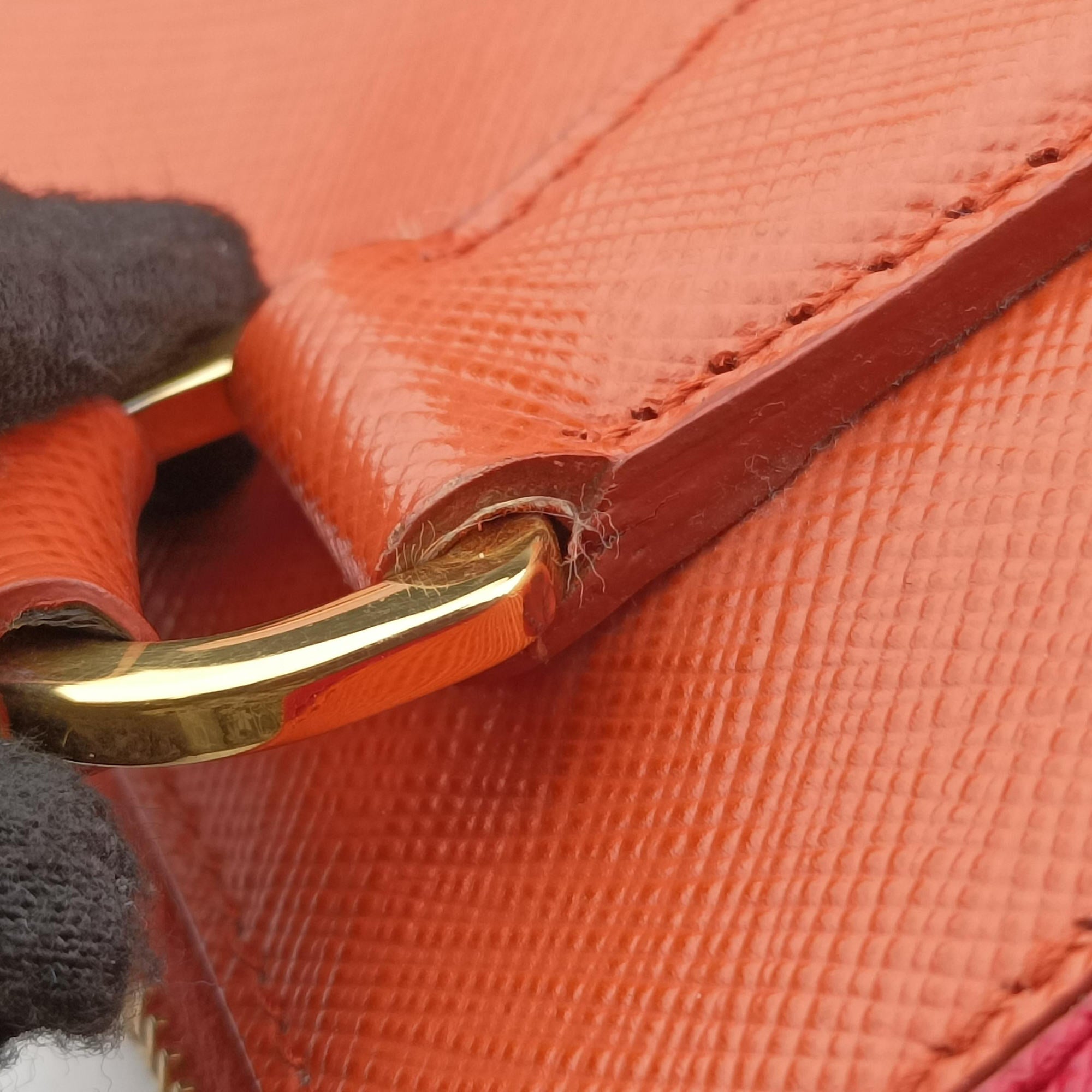 Galleria Orange×red SAFFIANO Leather BN1844 14 Xガレリア オレンジ×レッド サフィアーノレザー BN1844 14 X