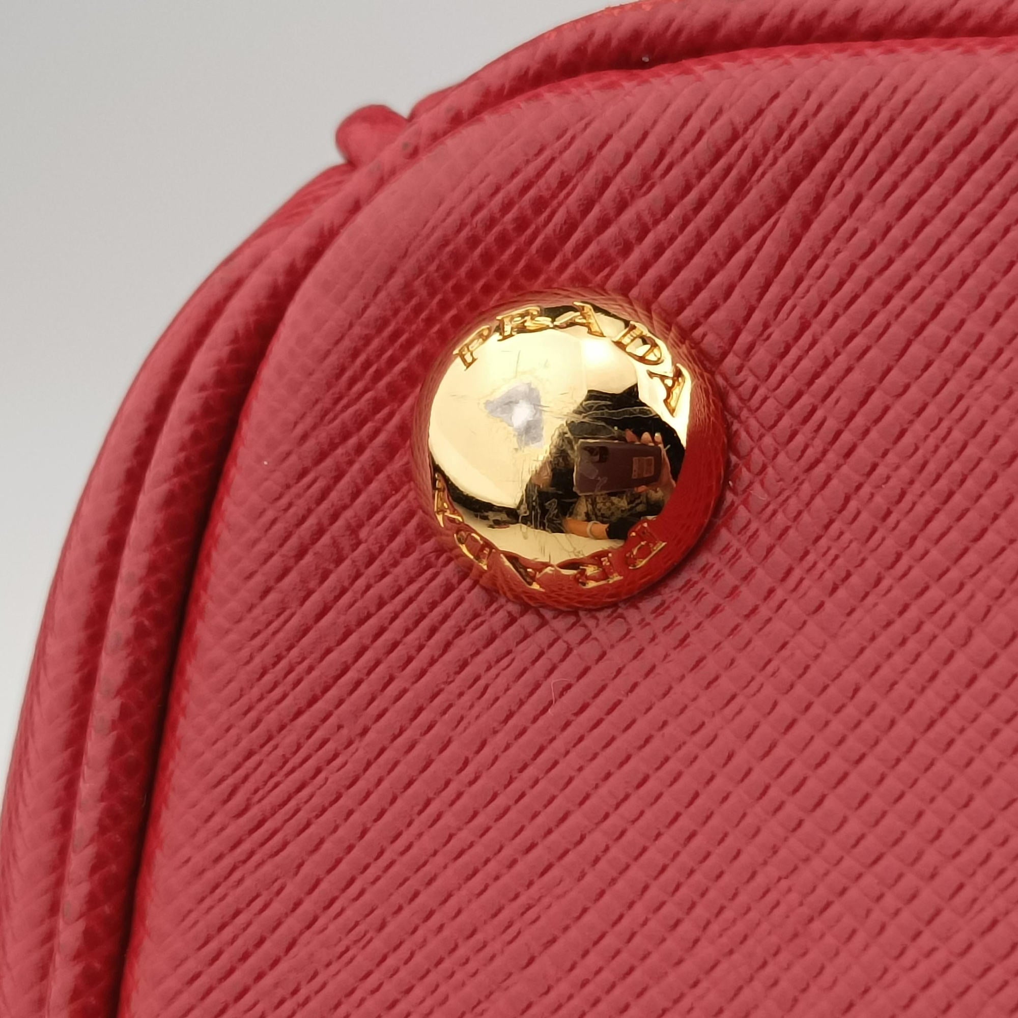 Galleria Orange×red SAFFIANO Leather BN1844 14 Xガレリア オレンジ×レッド サフィアーノレザー BN1844 14 X