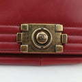 Pre-owned Chanel BOY CHANEL Red Leather A66711 shoulderbag | stylenewstar