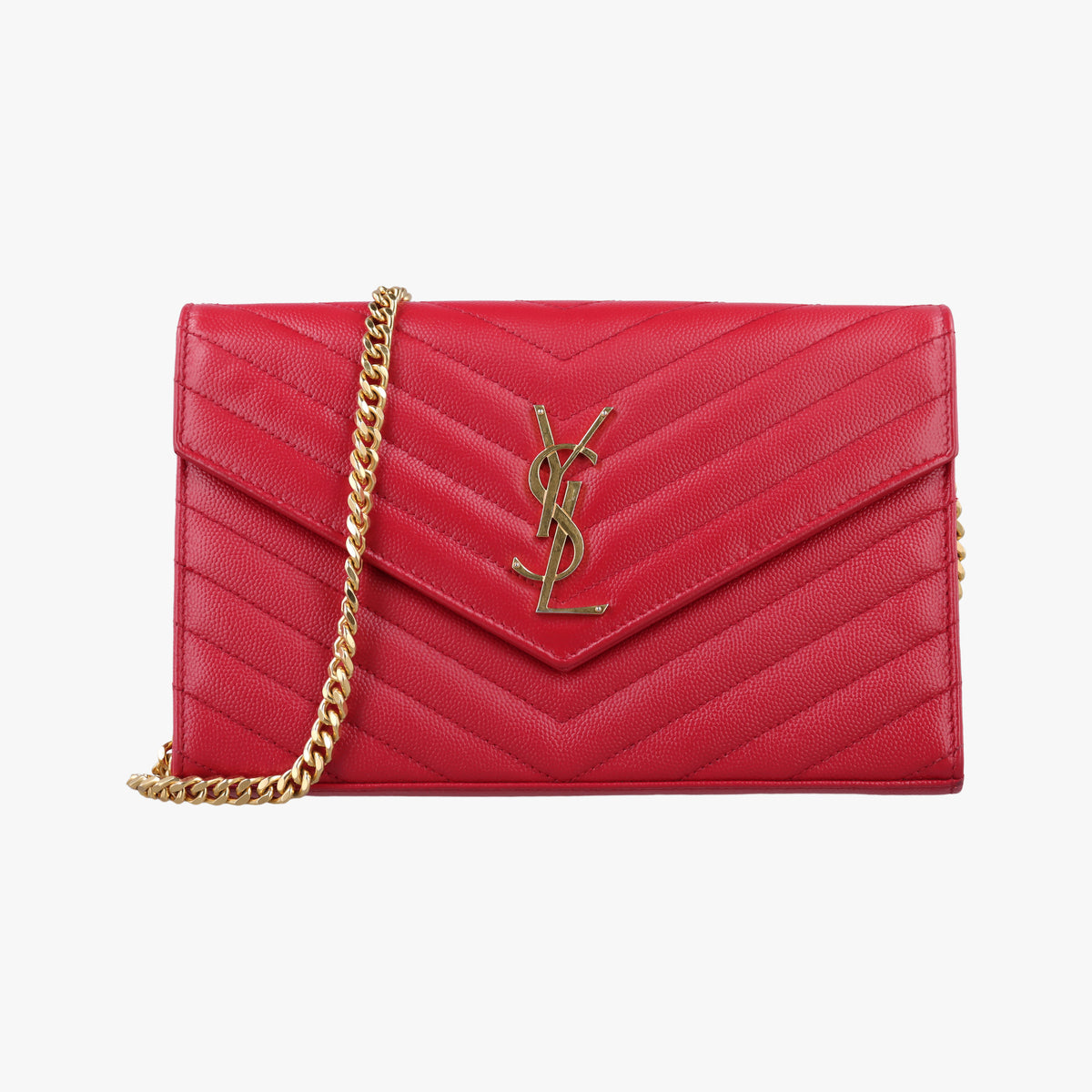 Secondhand Yves Saint Laurent MONOGRAM Red Leather 277828 shoulderbag | stylenewstar