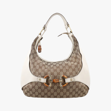 Horsebit WhitexBeide Canvas×Leather 152468 ホースビット ホワイトxベージュ キャンバス×レザー 152468 