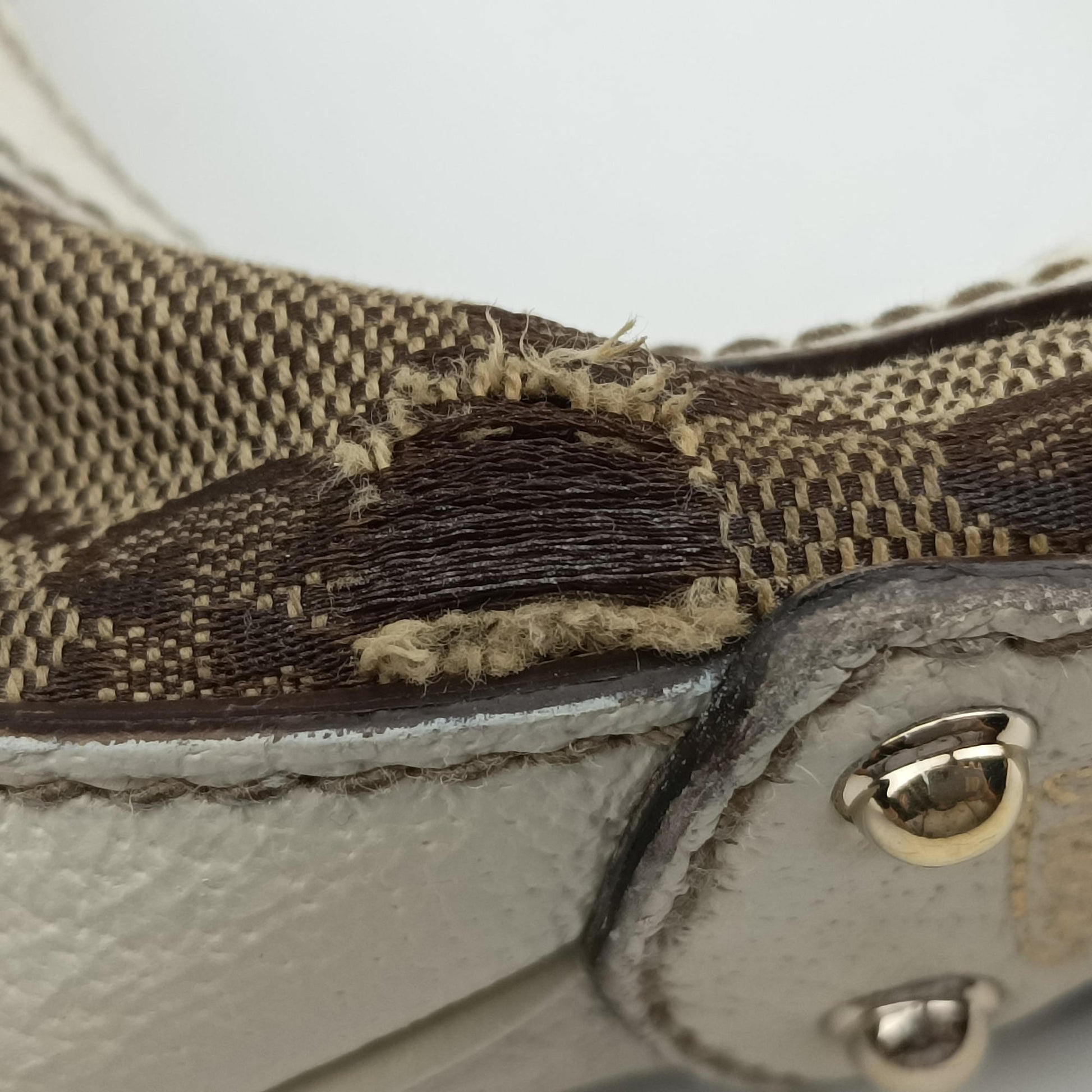 Horsebit WhitexBeide Canvas×Leather 152468 ホースビット ホワイトxベージュ キャンバス×レザー 152468 
