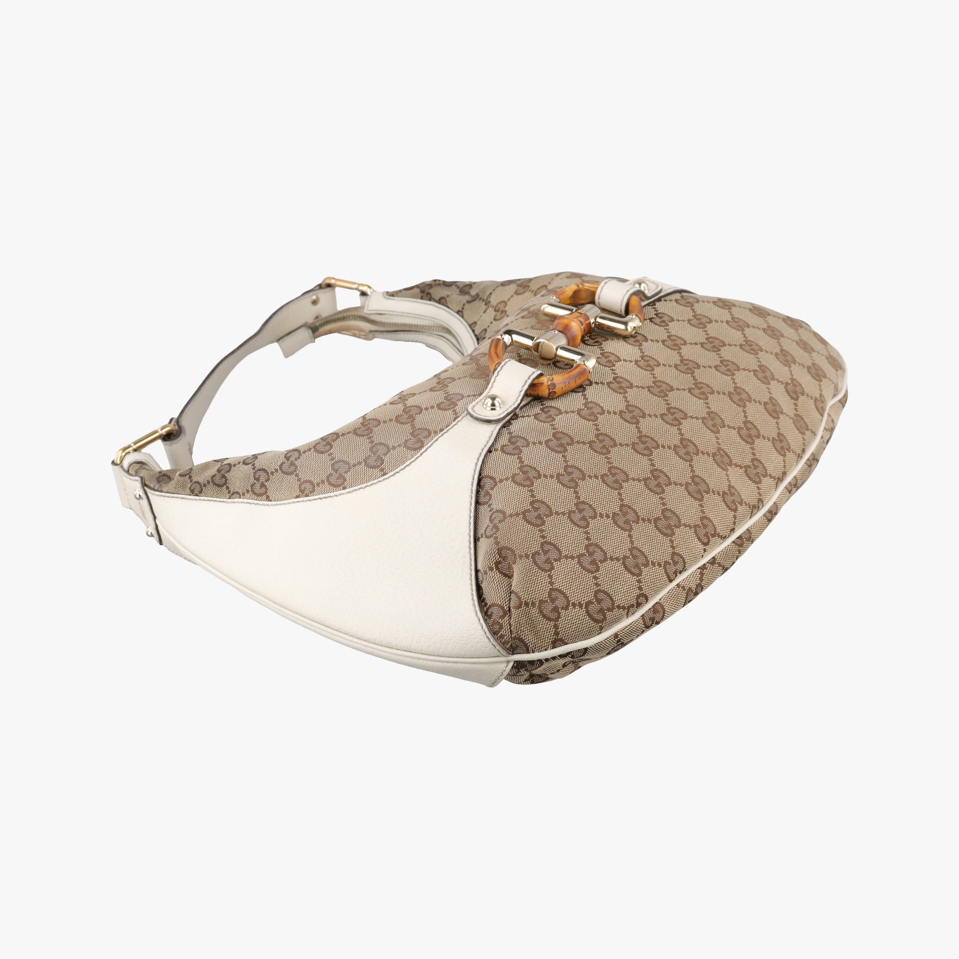 Horsebit WhitexBeide Canvas×Leather 152468 ホースビット ホワイトxベージュ キャンバス×レザー 152468 