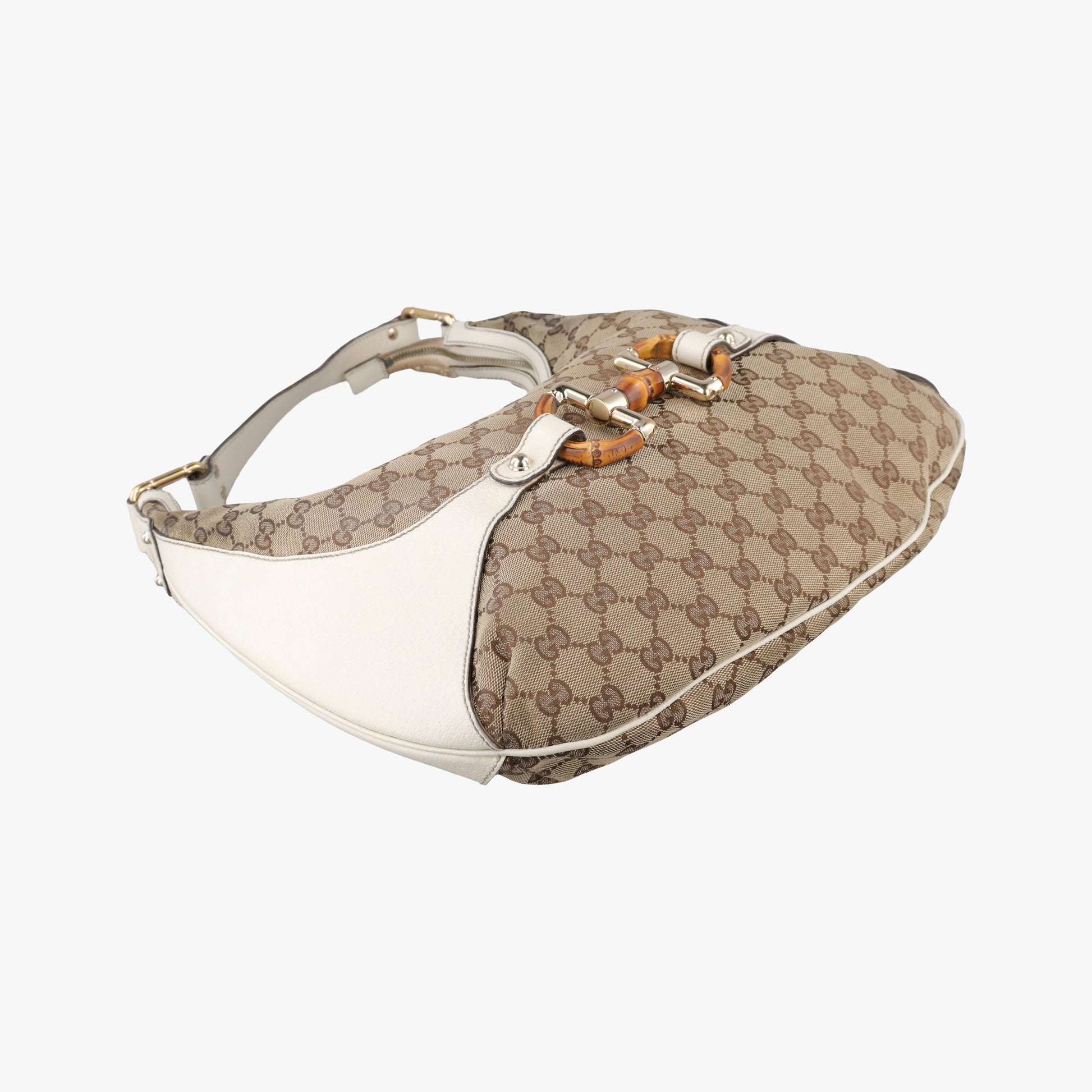Horsebit WhitexBeide Canvas×Leather 152468 ホースビット ホワイトxベージュ キャンバス×レザー 152468 