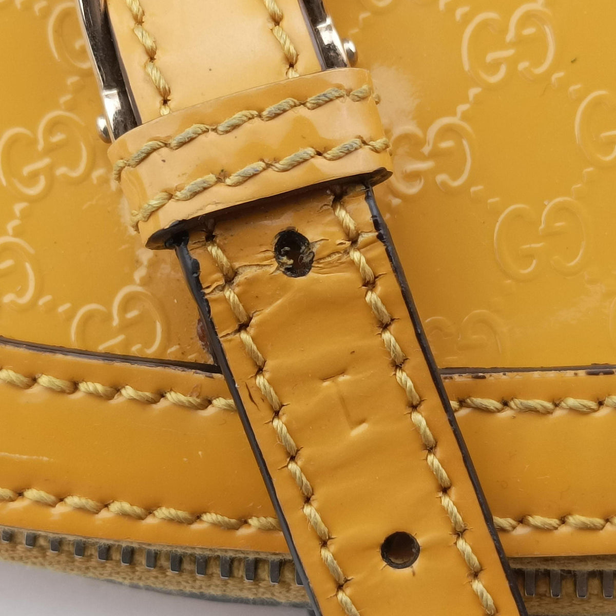 Vintage Gucci Microguccissima Yellow Patent Leather 309614 shoulderbag | stylenewstar