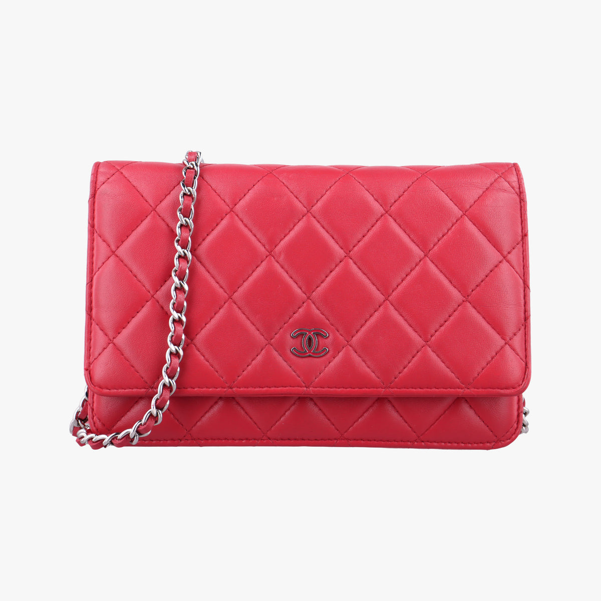 Pre-owned Chanel Matelasse coco mark Red lambskin A33814 shoulderbag | stylenewstar