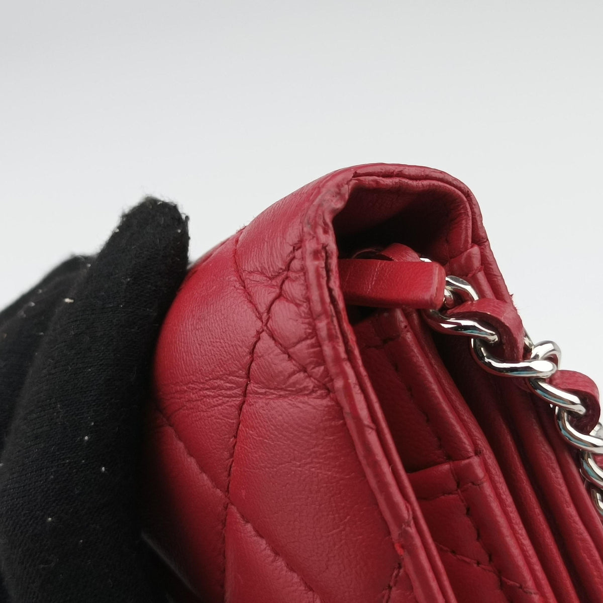 Pre-owned Chanel Matelasse coco mark Red lambskin A33814 shoulderbag | stylenewstar