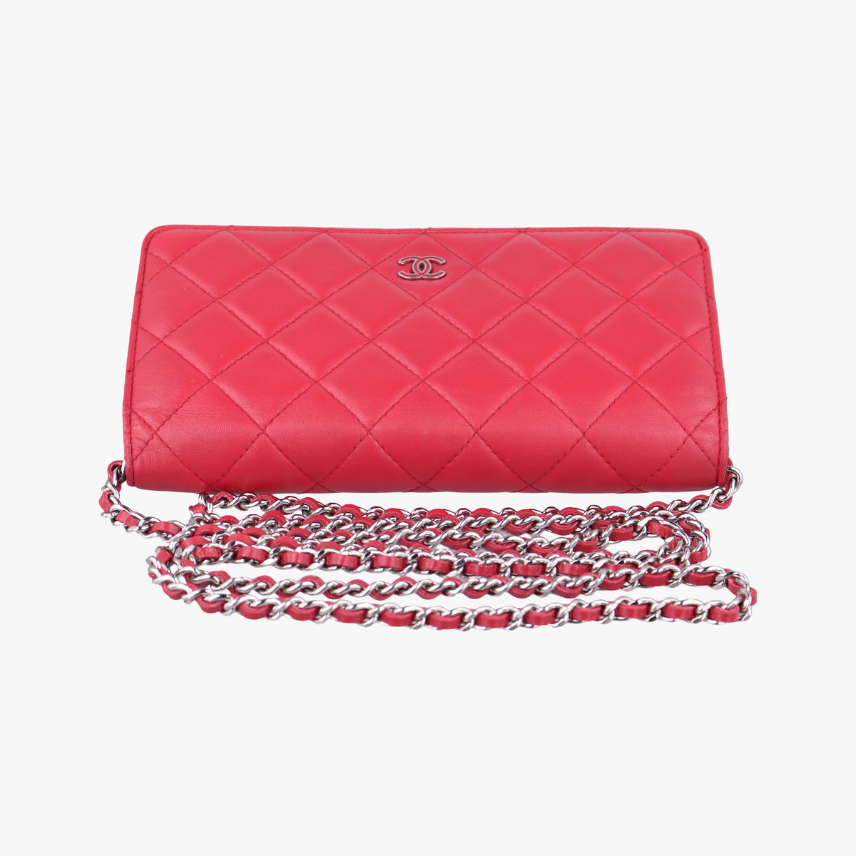 Pre-owned Chanel Matelasse coco mark Red lambskin A33814 shoulderbag | stylenewstar