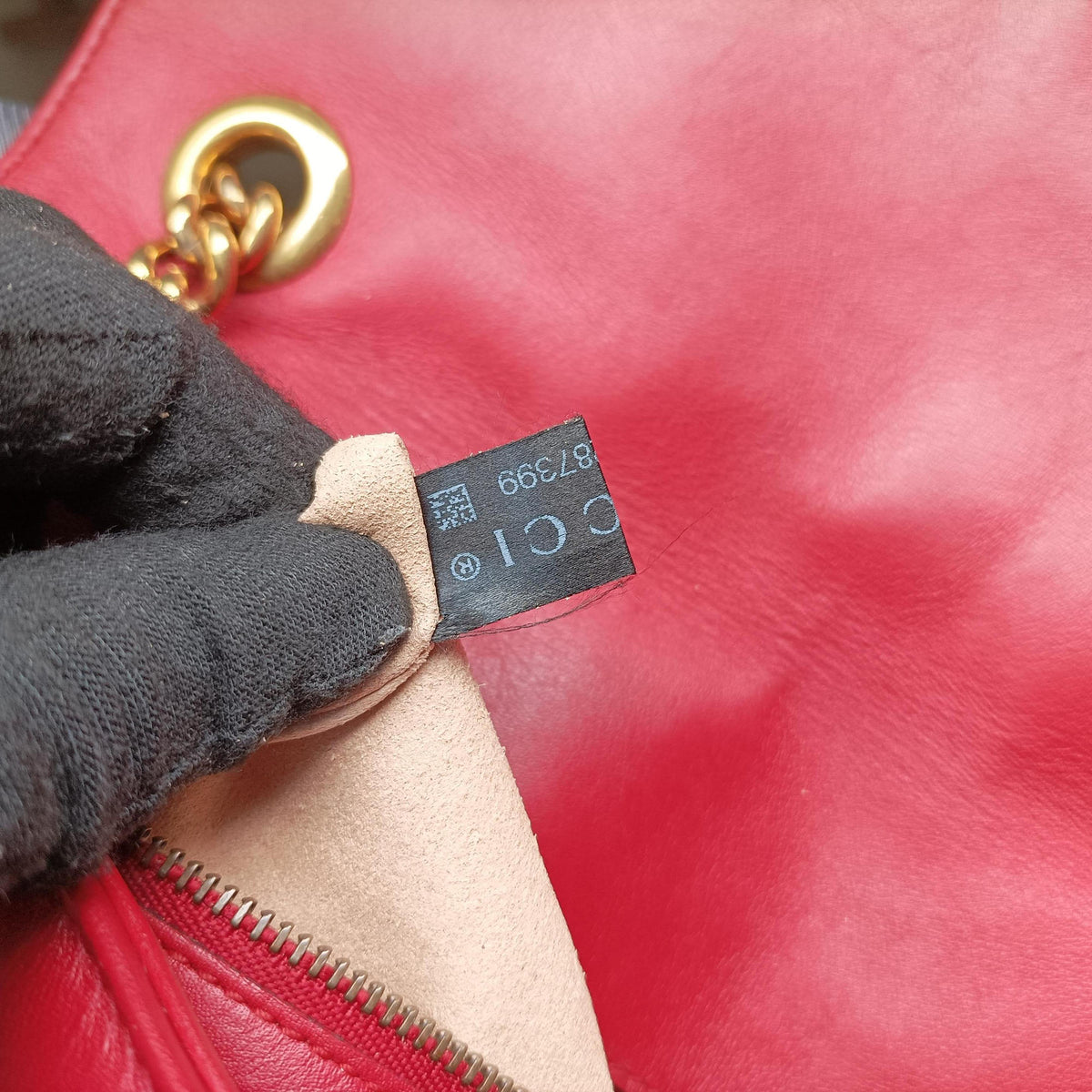GG Marmont Red Leather 443497 F020287399GGマーモント レッド レザー 443497 F020287399