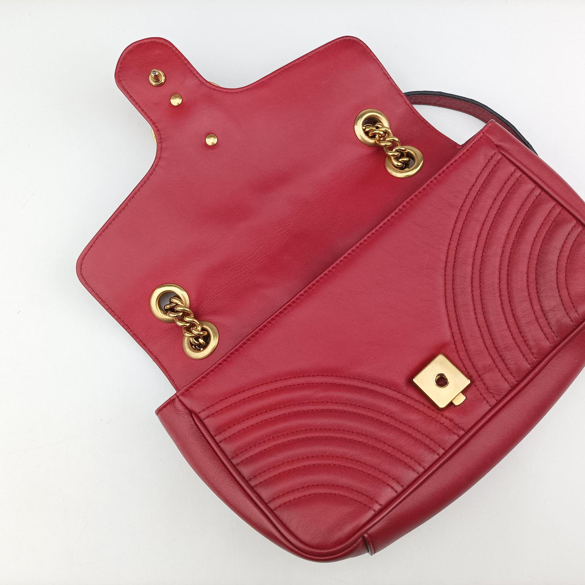 GG Marmont Red Leather 443497 F020287399GGマーモント レッド レザー 443497 F020287399