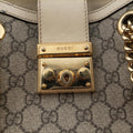 Padlock Brown×white PVC coated canvas×Leather 498156 F033868007パドロック ブラウン×ホワイト PVCコーティングキャンバス×レザー 498156 F033868007