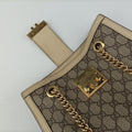 Padlock Brown×white PVC coated canvas×Leather 498156 F033868007パドロック ブラウン×ホワイト PVCコーティングキャンバス×レザー 498156 F033868007