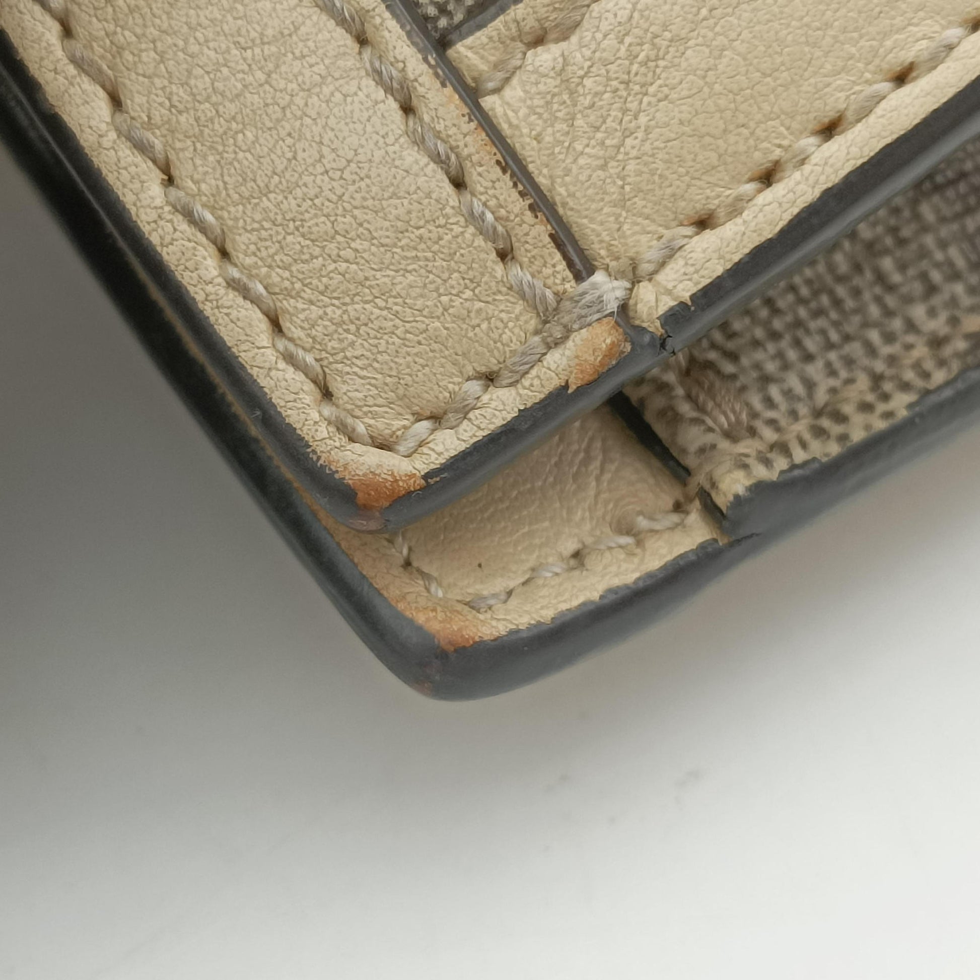 Padlock Brown×white PVC coated canvas×Leather 498156 F033868007パドロック ブラウン×ホワイト PVCコーティングキャンバス×レザー 498156 F033868007