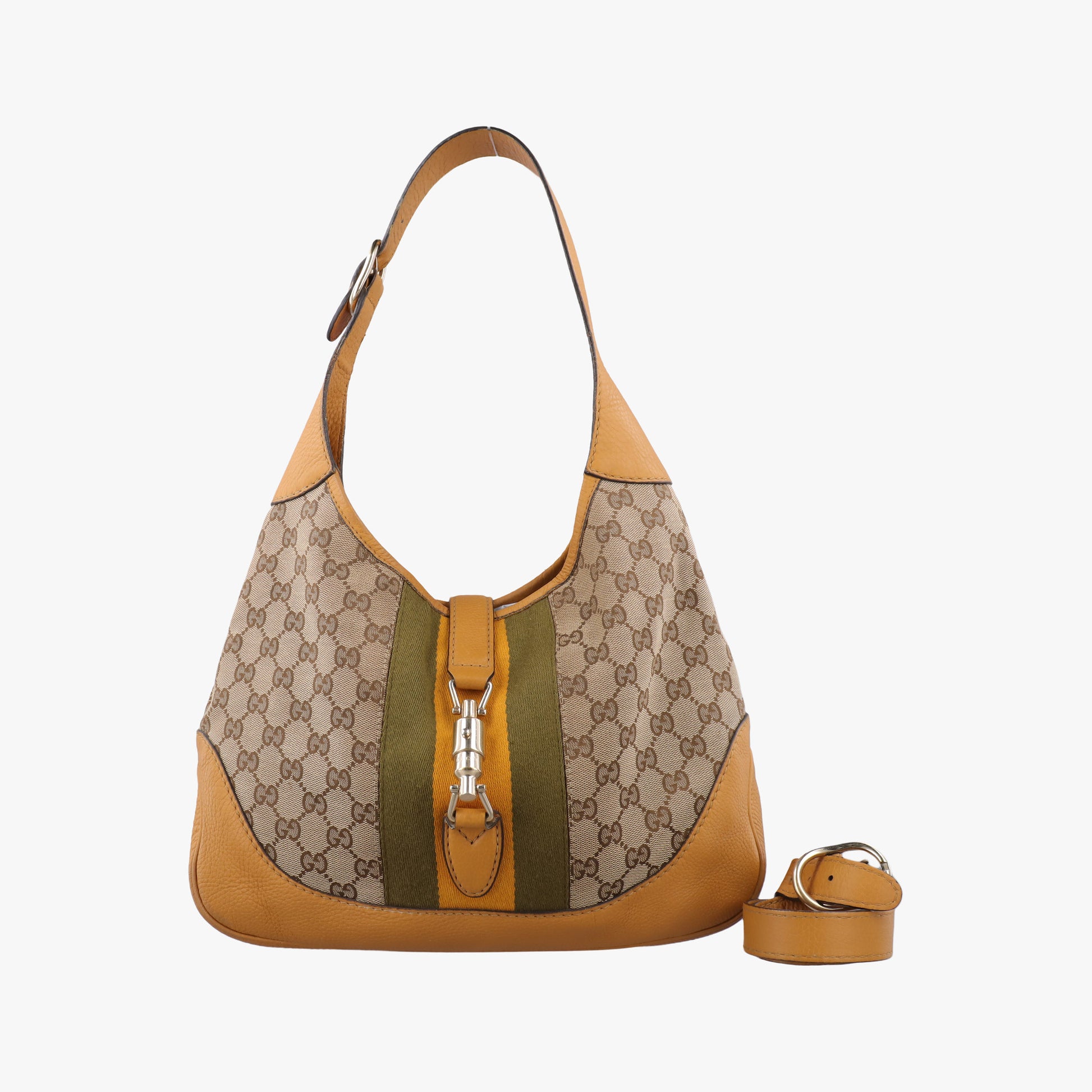 Jackie Flora Hobo beige×orange Canvas×Leather 277520 H014606931ニュージャッキー ベージュ×オレンジ キャンバス×レザー 277520 H014606931