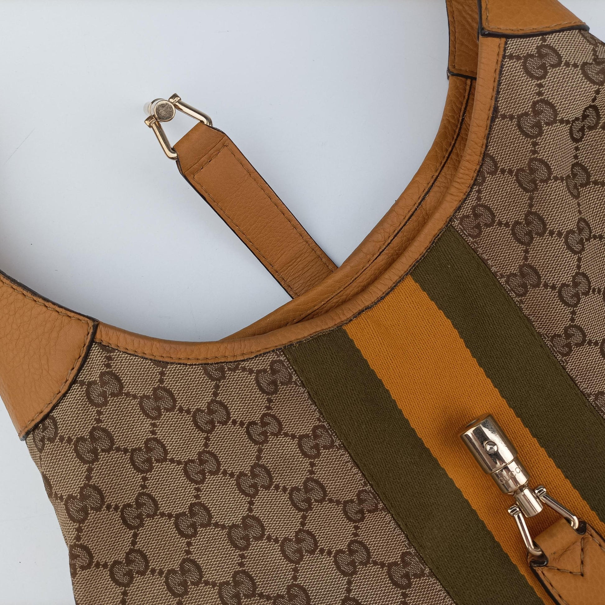Jackie Flora Hobo beige×orange Canvas×Leather 277520 H014606931ニュージャッキー ベージュ×オレンジ キャンバス×レザー 277520 H014606931