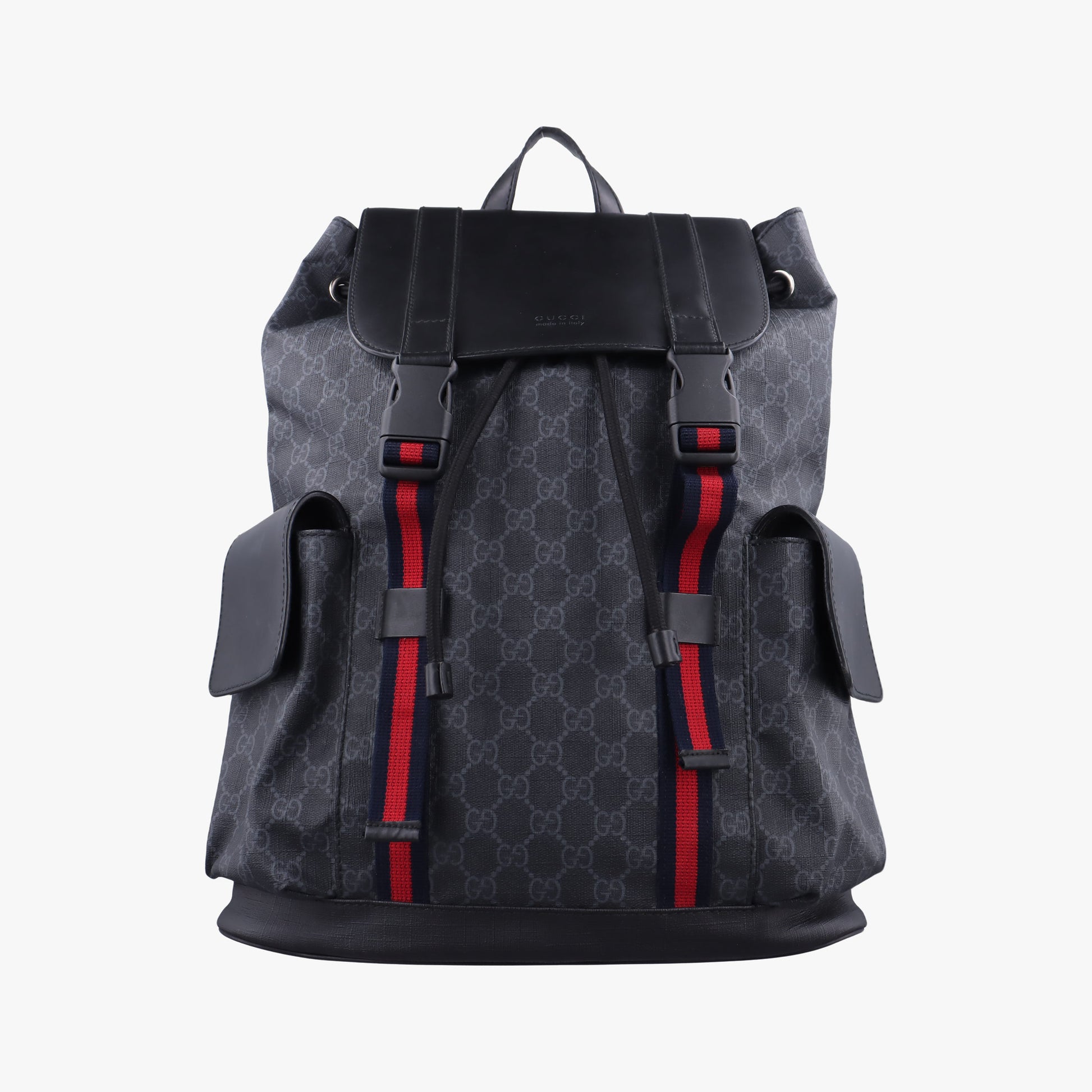 GG Supreme Black x Gray x Navy x Red PVC coated canvas×Leather 495563 E028242430GGスプリーム ブラック×グレー×ネイビー×レッド PVCコーティングキャンバス×レザー 495563 E028242430