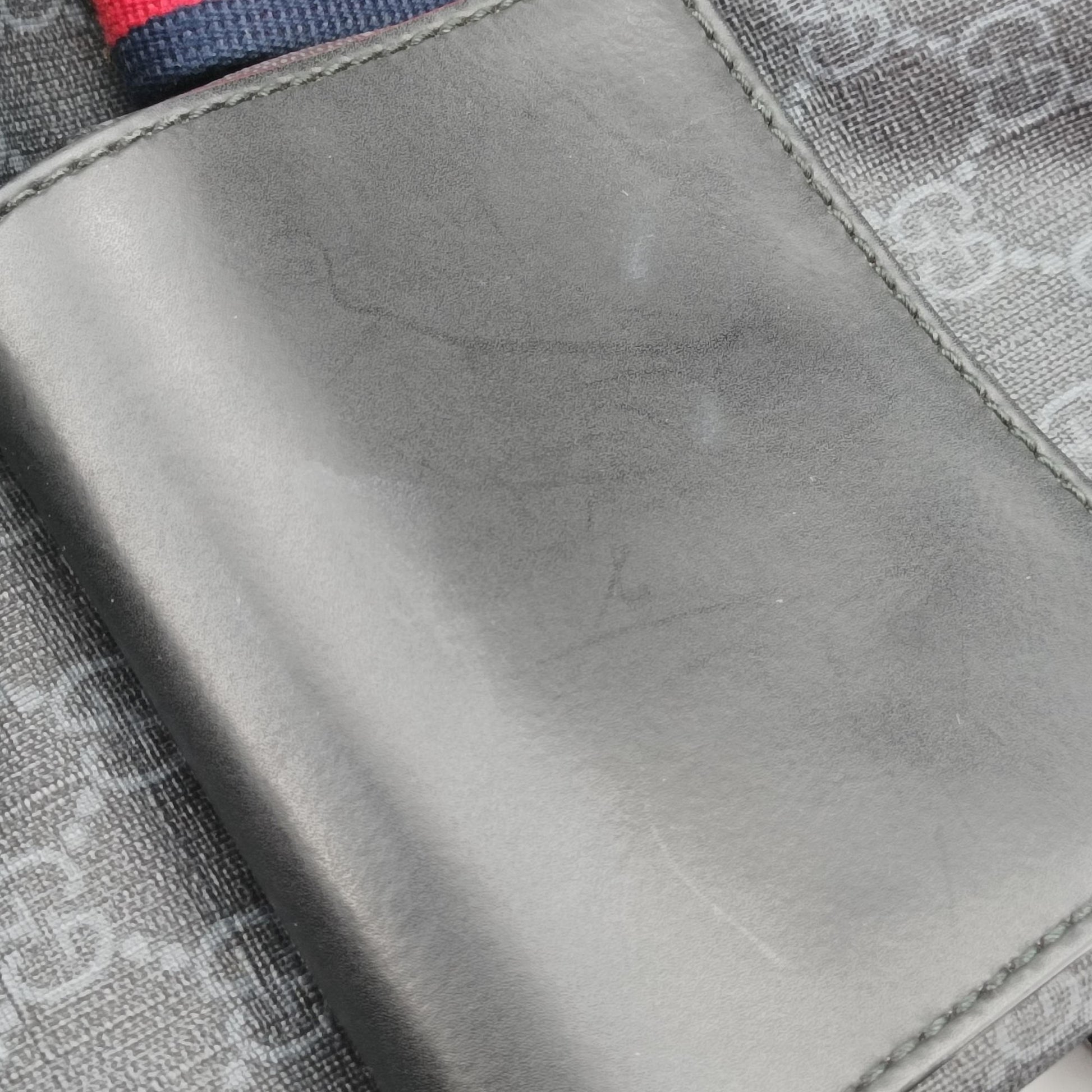 GG Supreme Black x Gray x Navy x Red PVC coated canvas×Leather 495563 E028242430GGスプリーム ブラック×グレー×ネイビー×レッド PVCコーティングキャンバス×レザー 495563 E028242430
