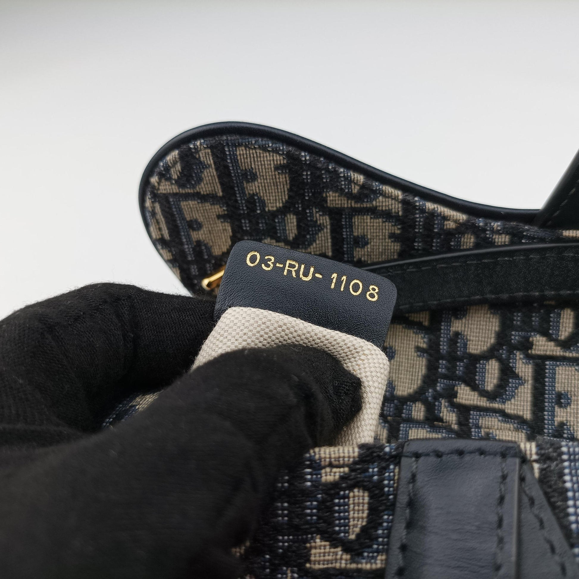 Saddle Navy×grey Jacquard × Leather 03-RU-1108サドル ネイビー×グレー ジャガード×レザー 03-RU-1108
