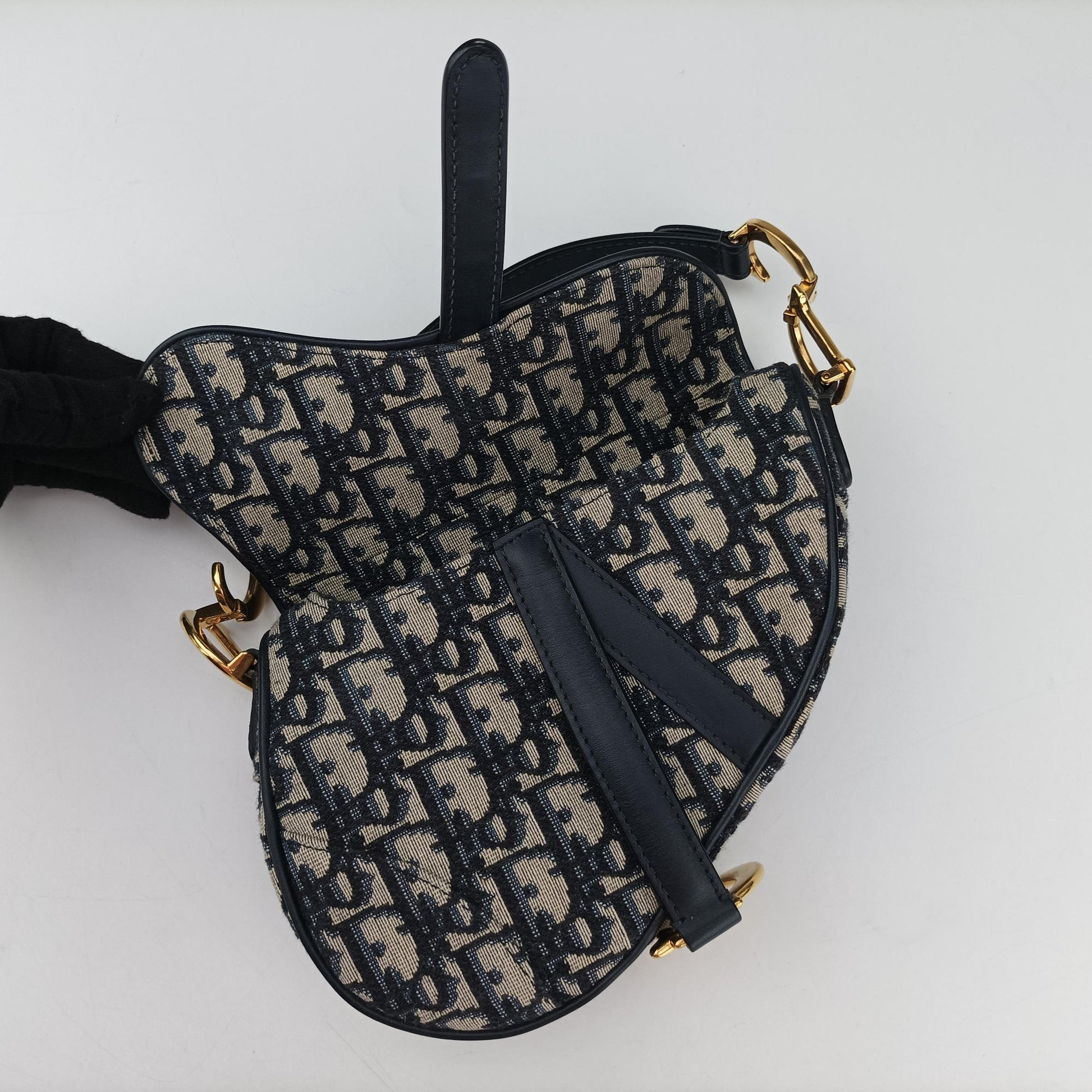 Saddle Navy×grey Jacquard × Leather 03-RU-1108サドル ネイビー×グレー ジャガード×レザー 03-RU-1108