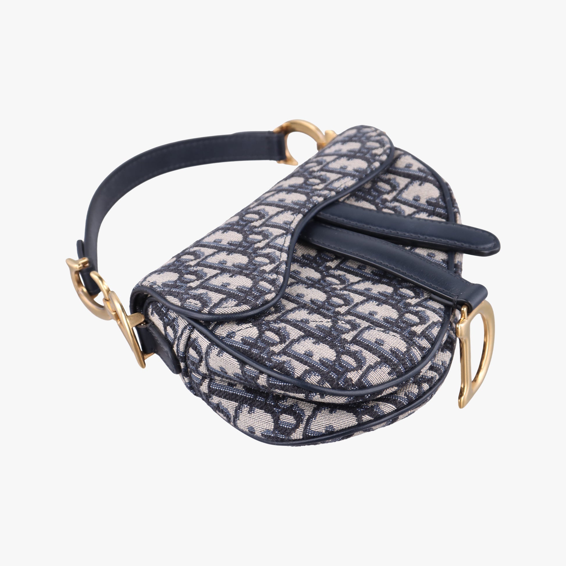 Saddle Navy×grey Jacquard × Leather 03-RU-1108サドル ネイビー×グレー ジャガード×レザー 03-RU-1108