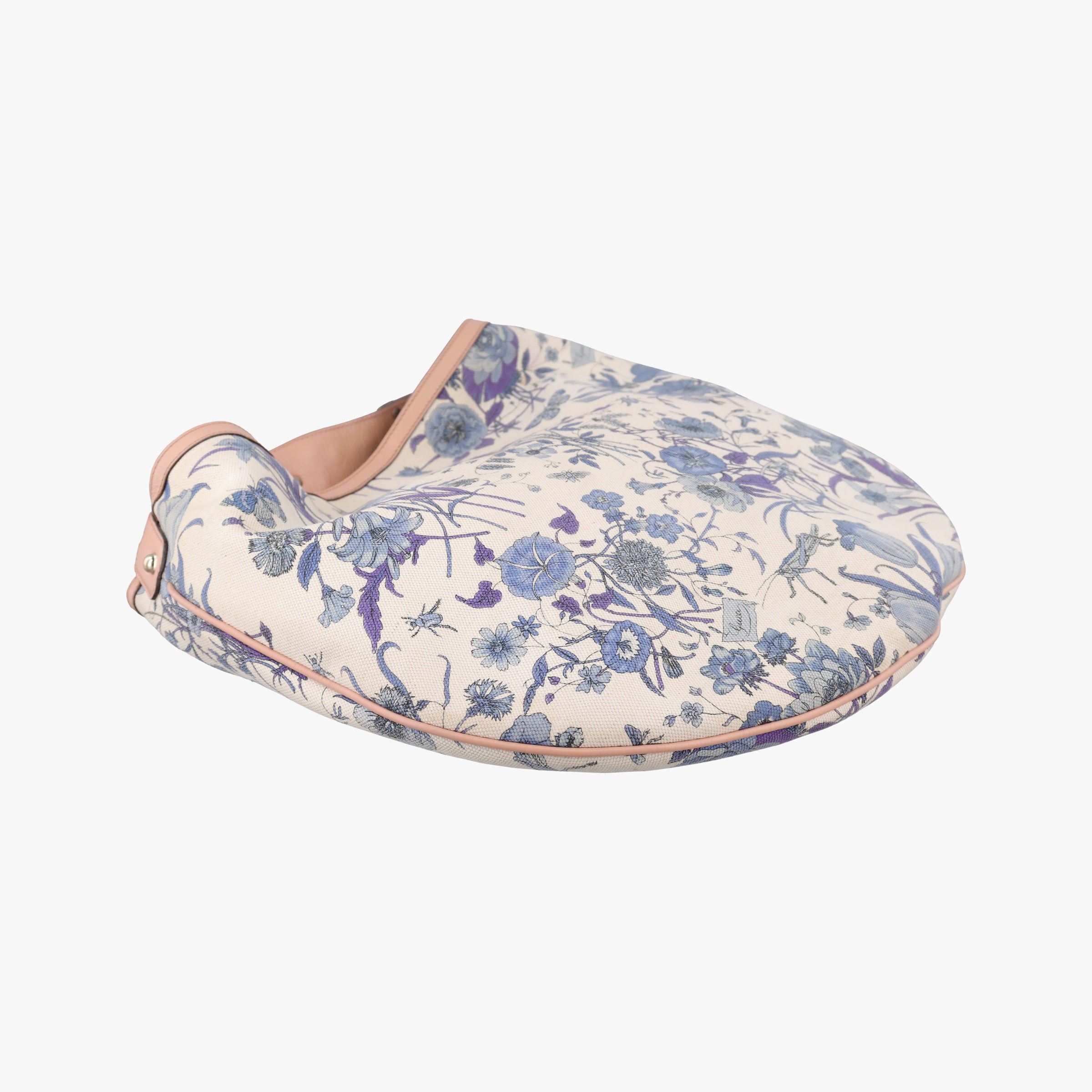 Flora Wave Hobo Blue ×White canvas×leather 170014 A0502006フローラ ウェーブ ホーボー ブルー×ホワイト キャンバス×レザー 170014 A0502006