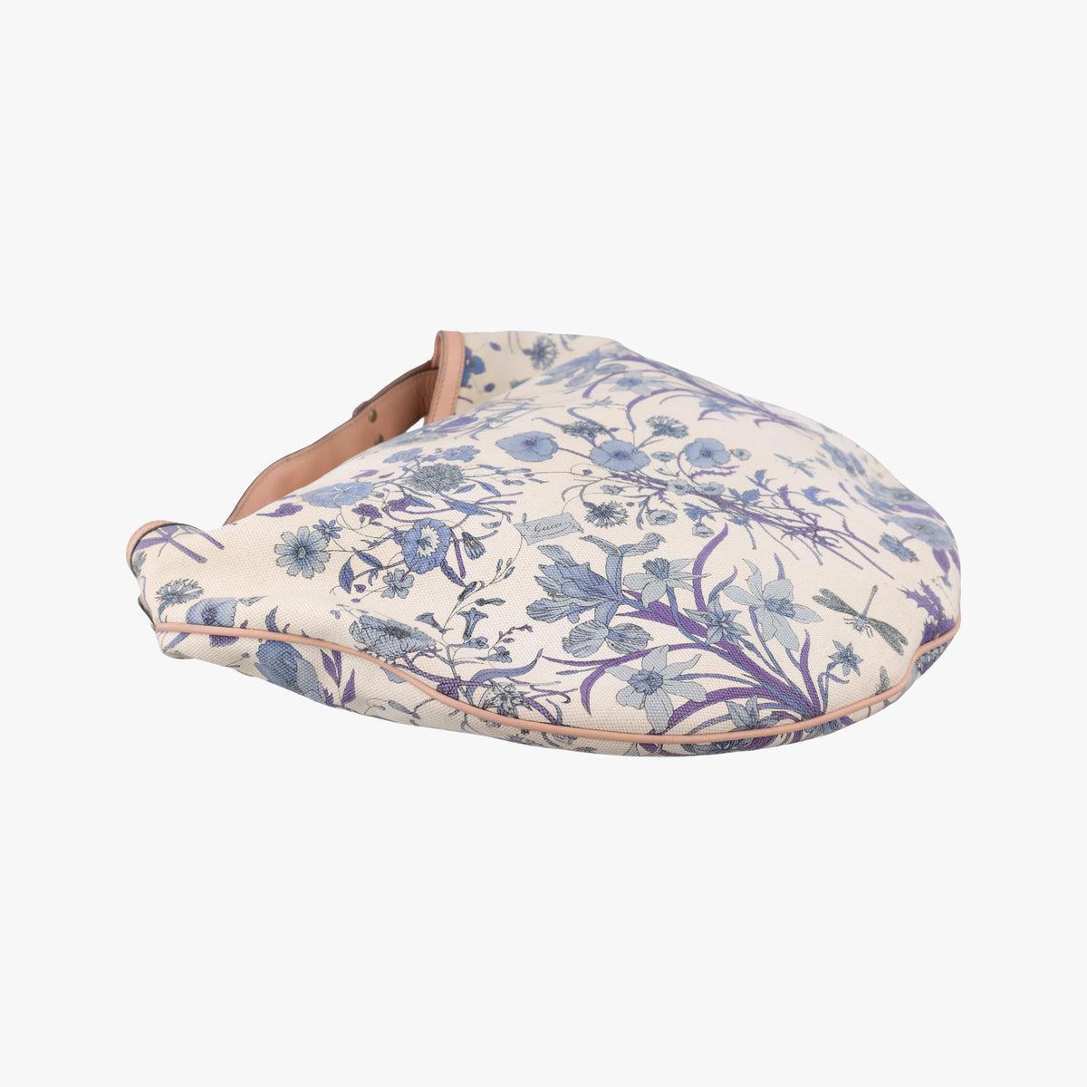 Flora Wave Hobo Blue ×White canvas×leather 170014 A0502006フローラ ウェーブ ホーボー ブルー×ホワイト キャンバス×レザー 170014 A0502006