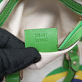 GG Flag Joy Boston White × Green × Yellow × Blue PVC Coated Canvas × Leather  195451 G012583045GGフラッグ ジョイ ボストン ホワイト × グリーン × イエロー × ブルー PVCコーティングキャンバス × レザー 195451 G012583045