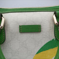 GG Flag Joy Boston White × Green × Yellow × Blue PVC Coated Canvas × Leather  195451 G012583045GGフラッグ ジョイ ボストン ホワイト × グリーン × イエロー × ブルー PVCコーティングキャンバス × レザー 195451 G012583045
