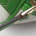GG Flag Joy Boston White × Green × Yellow × Blue PVC Coated Canvas × Leather  195451 G012583045GGフラッグ ジョイ ボストン ホワイト × グリーン × イエロー × ブルー PVCコーティングキャンバス × レザー 195451 G012583045