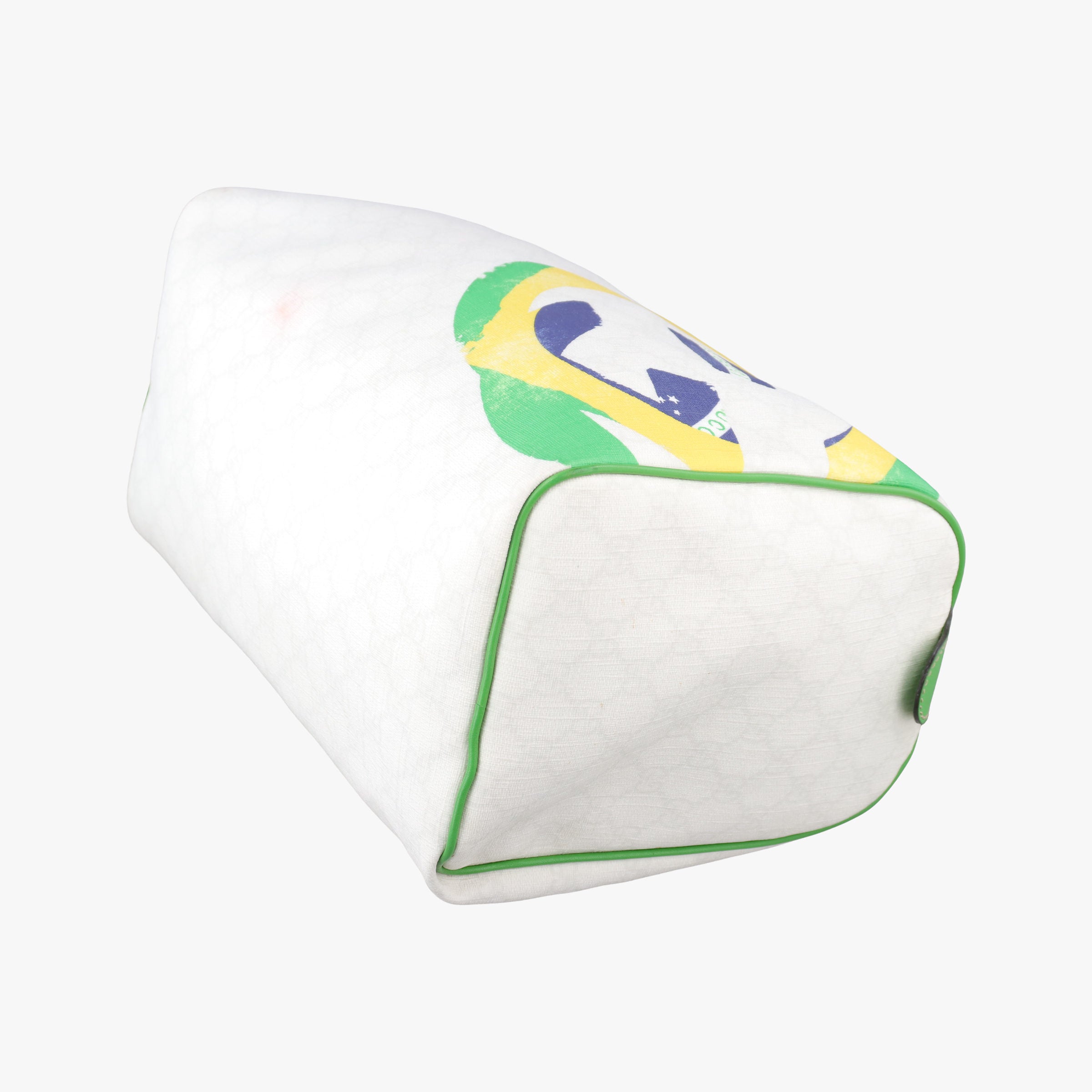 GG Flag Joy Boston White × Green × Yellow × Blue PVC Coated Canvas × Leather  195451 G012583045GGフラッグ ジョイ ボストン ホワイト × グリーン × イエロー × ブルー PVCコーティングキャンバス × レザー 195451 G012583045