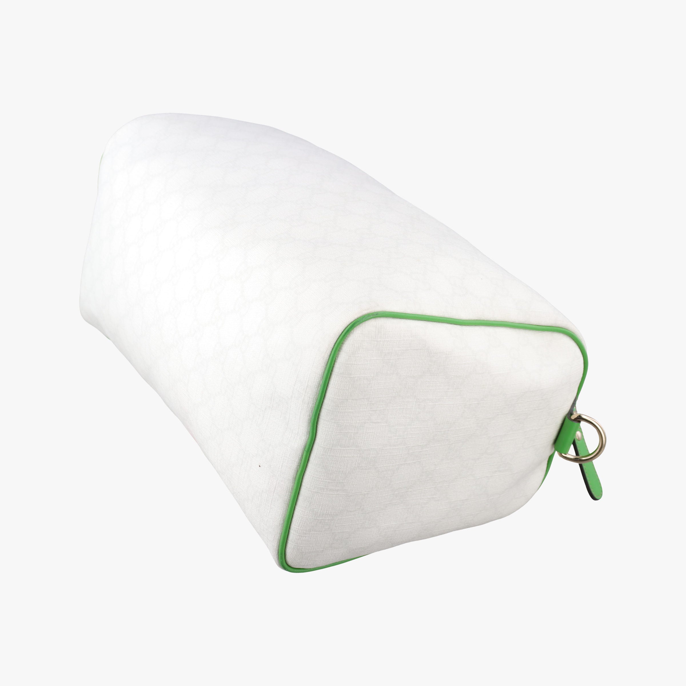 GG Flag Joy Boston White × Green × Yellow × Blue PVC Coated Canvas × Leather  195451 G012583045GGフラッグ ジョイ ボストン ホワイト × グリーン × イエロー × ブルー PVCコーティングキャンバス × レザー 195451 G012583045