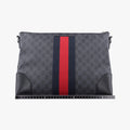 GG Supreme Shelley Messenger Black×red PVC coated canvas×Leather 474139 G027679852GGスプリーム メッセンジャー ブラック×レッド PVCコーティングキャンバス×レザー 474139 G027679852