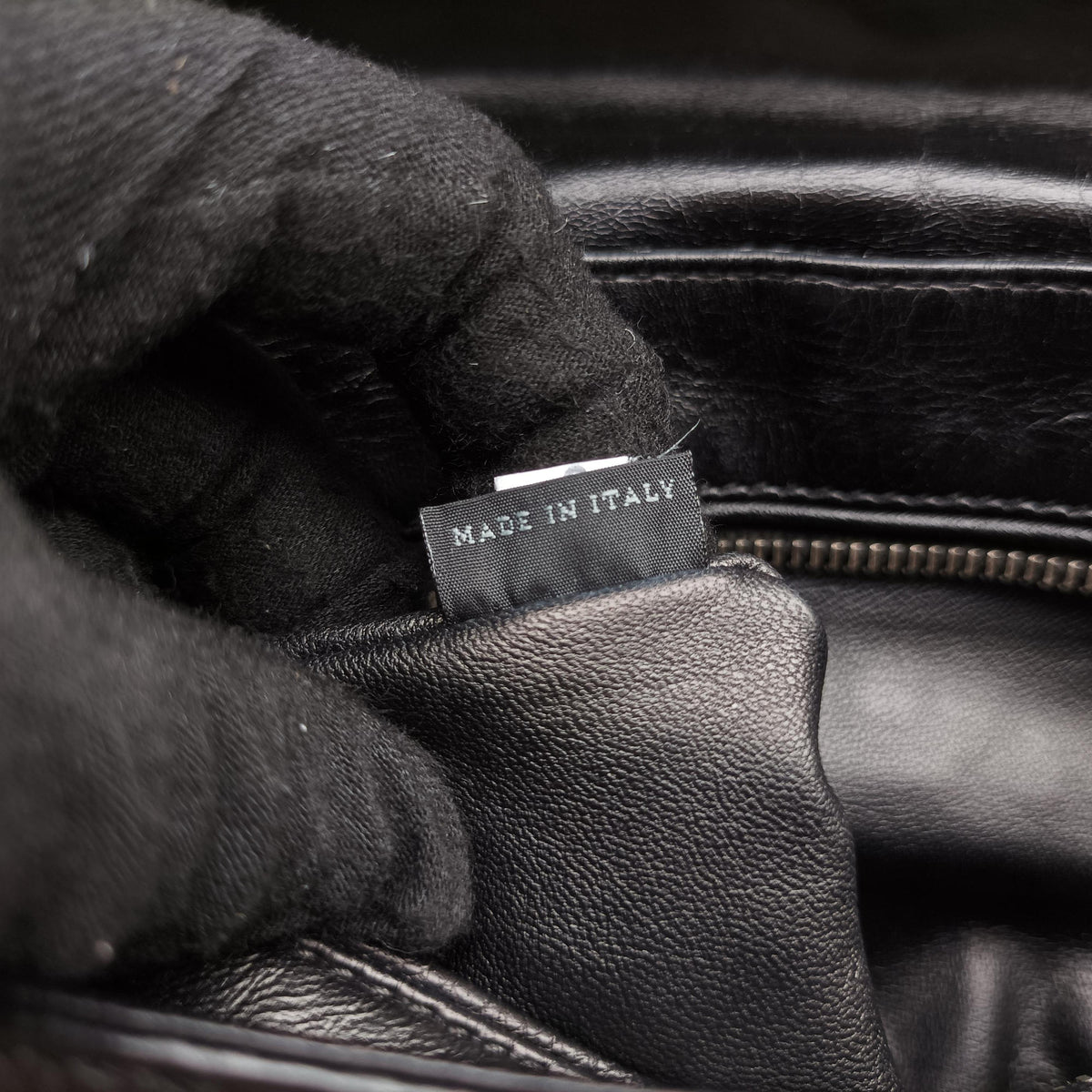 Antique Pushlock Chain Black Leather 31/Jアンティーク プッシュロック チェーン ブラック レザー 31/J