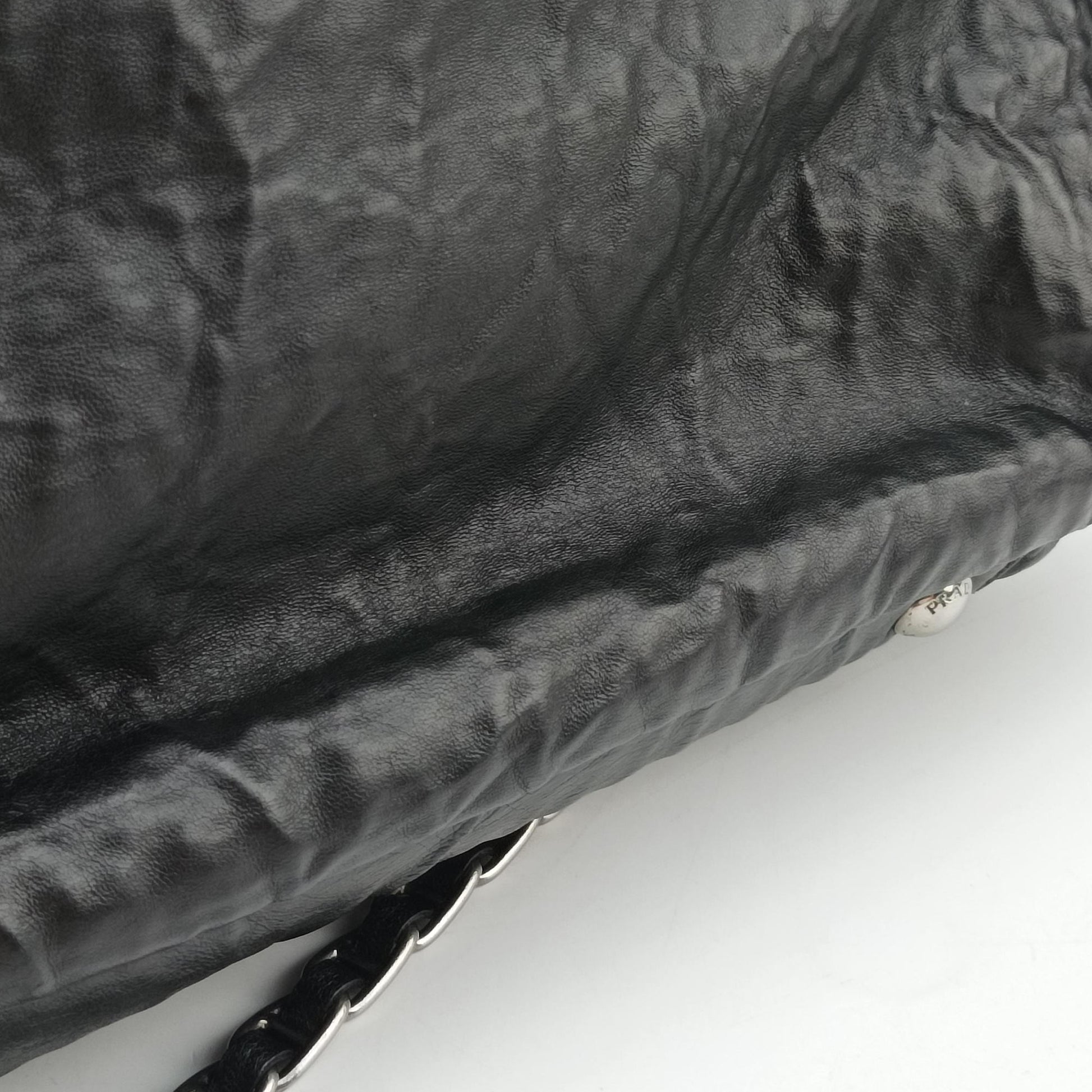 Antique Pushlock Chain Black Leather 31/Jアンティーク プッシュロック チェーン ブラック レザー 31/J