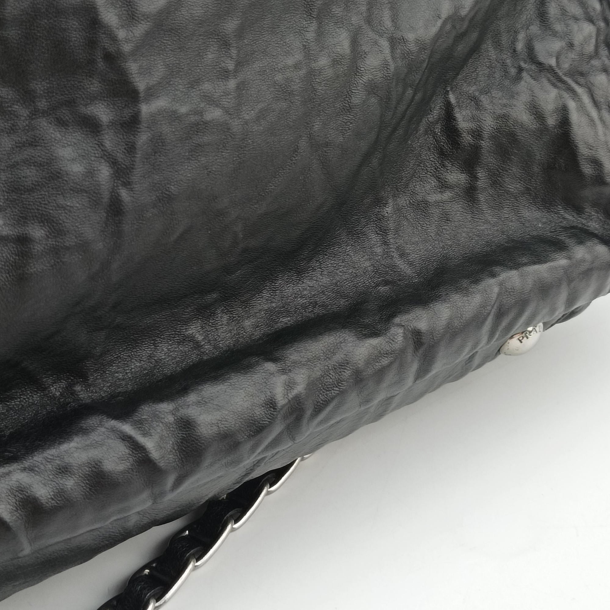 Antique Pushlock Chain Black Leather 31/Jアンティーク プッシュロック チェーン ブラック レザー 31/J