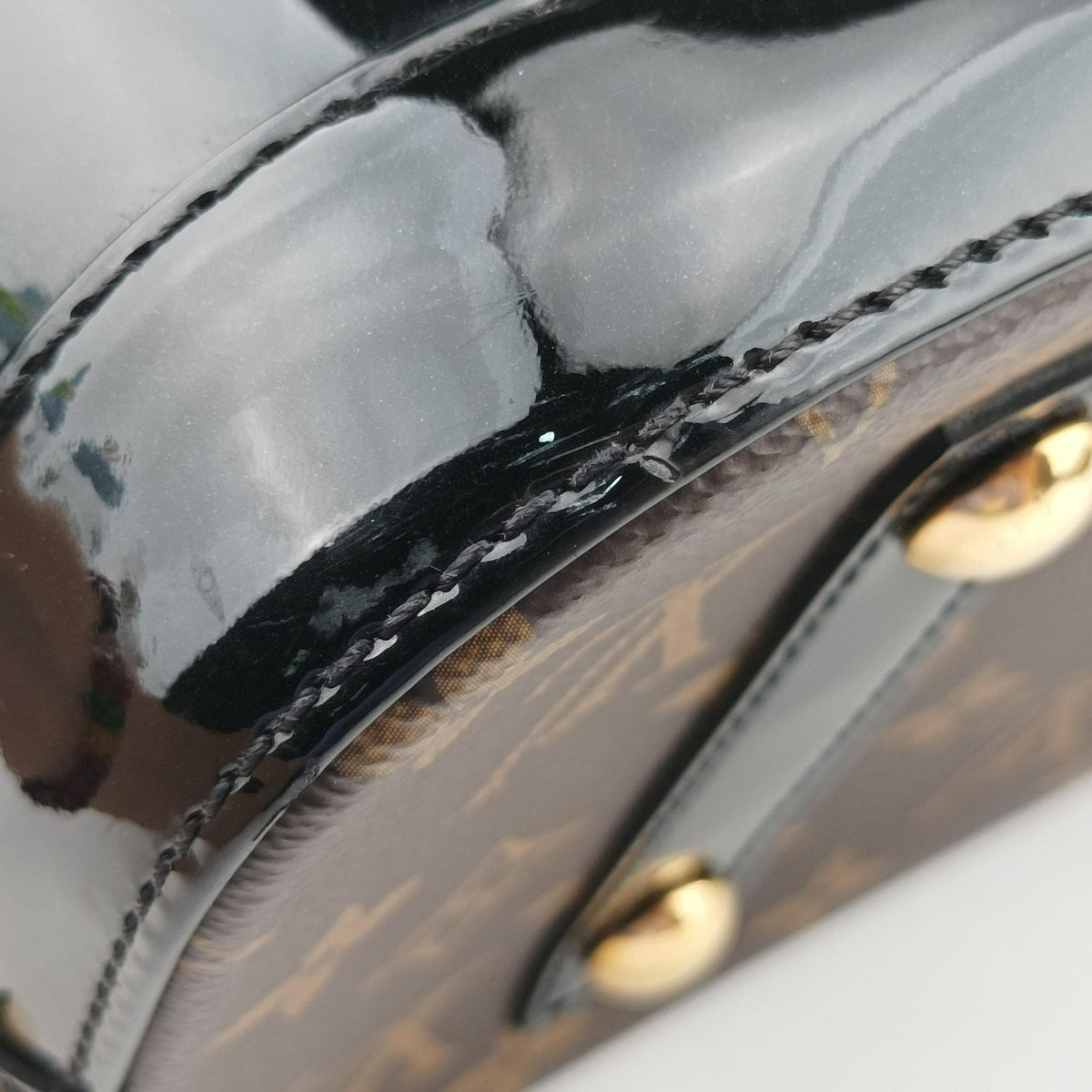 Pre-owned Louis Vuitton Miroir Alma PM BLACK Vernis M54705 shoulderbag | stylenewstar