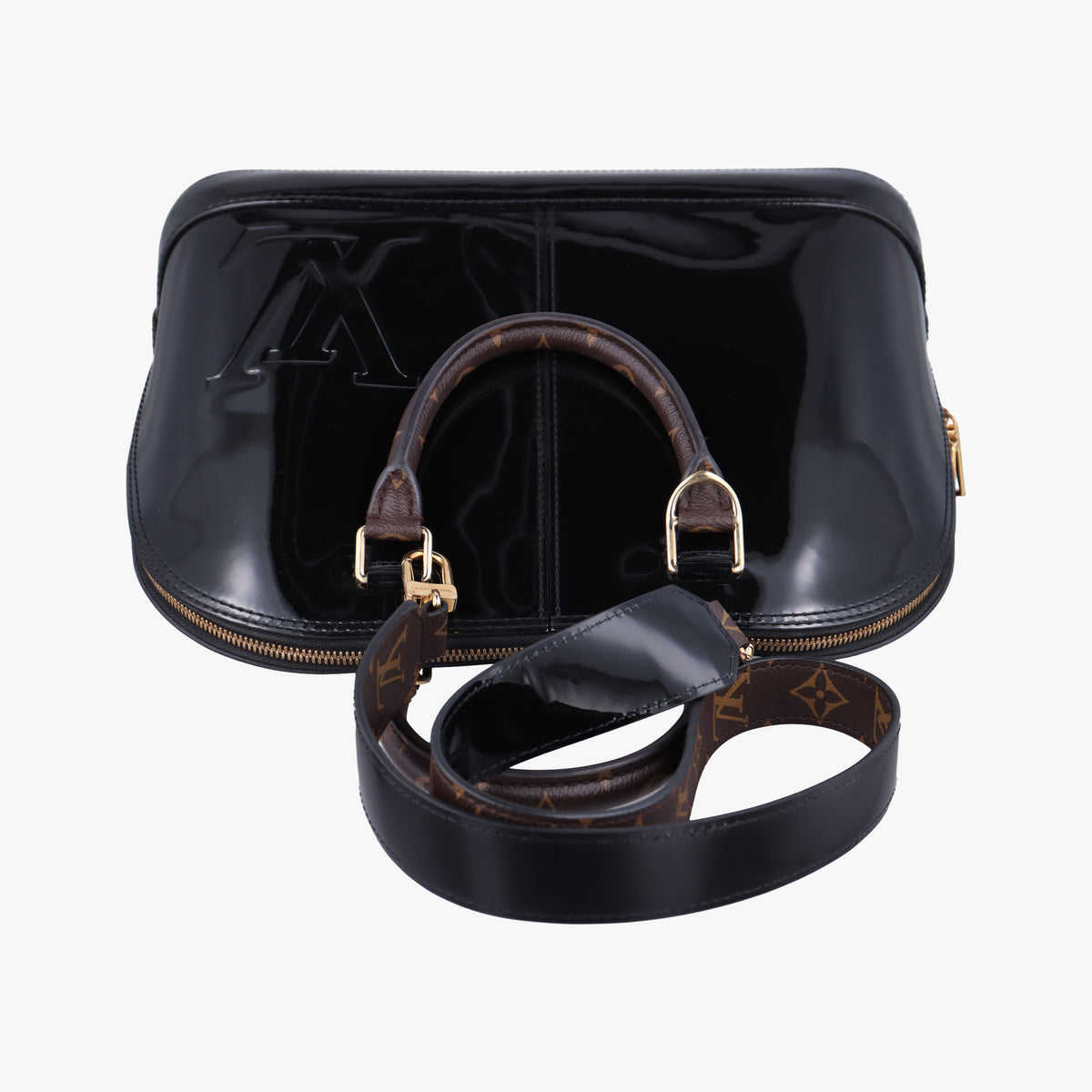 Pre-owned Louis Vuitton Miroir Alma PM BLACK Vernis M54705 shoulderbag | stylenewstar