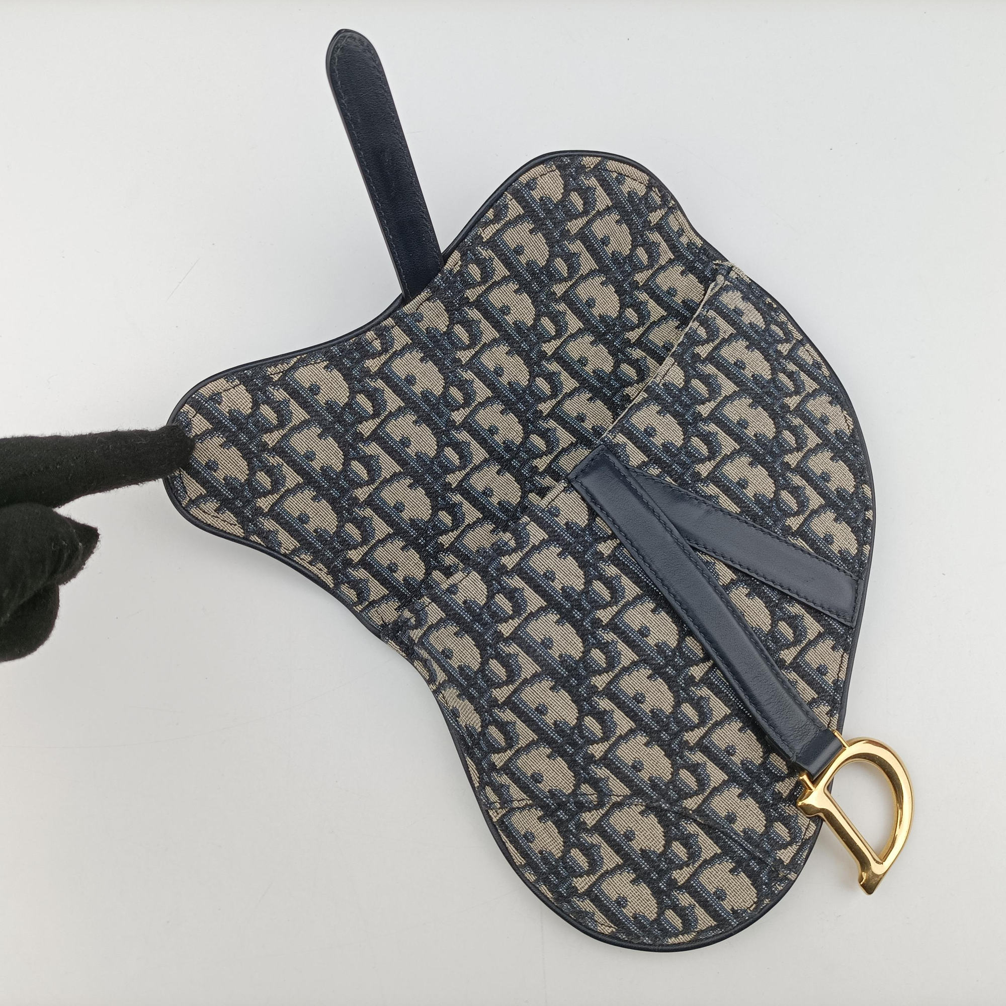 Saddle Navy Jacquard×Leather 50-MA-0129サドル ネイビー ジャガード×レザー 50-MA-0129