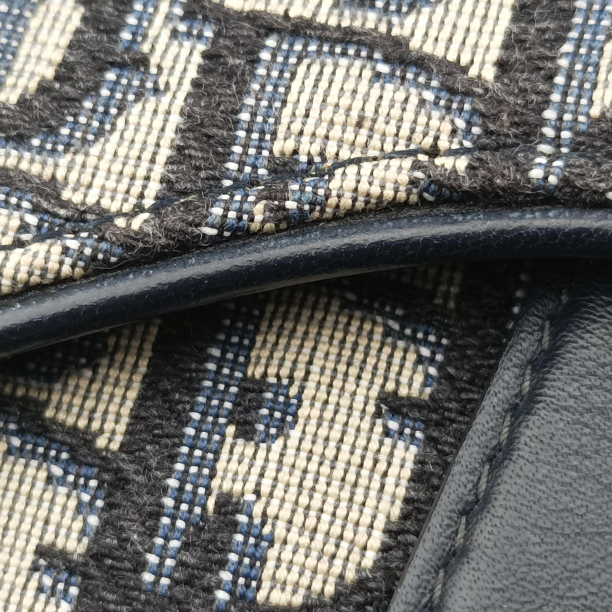 Saddle Navy Jacquard×Leather 50-MA-0129サドル ネイビー ジャガード×レザー 50-MA-0129