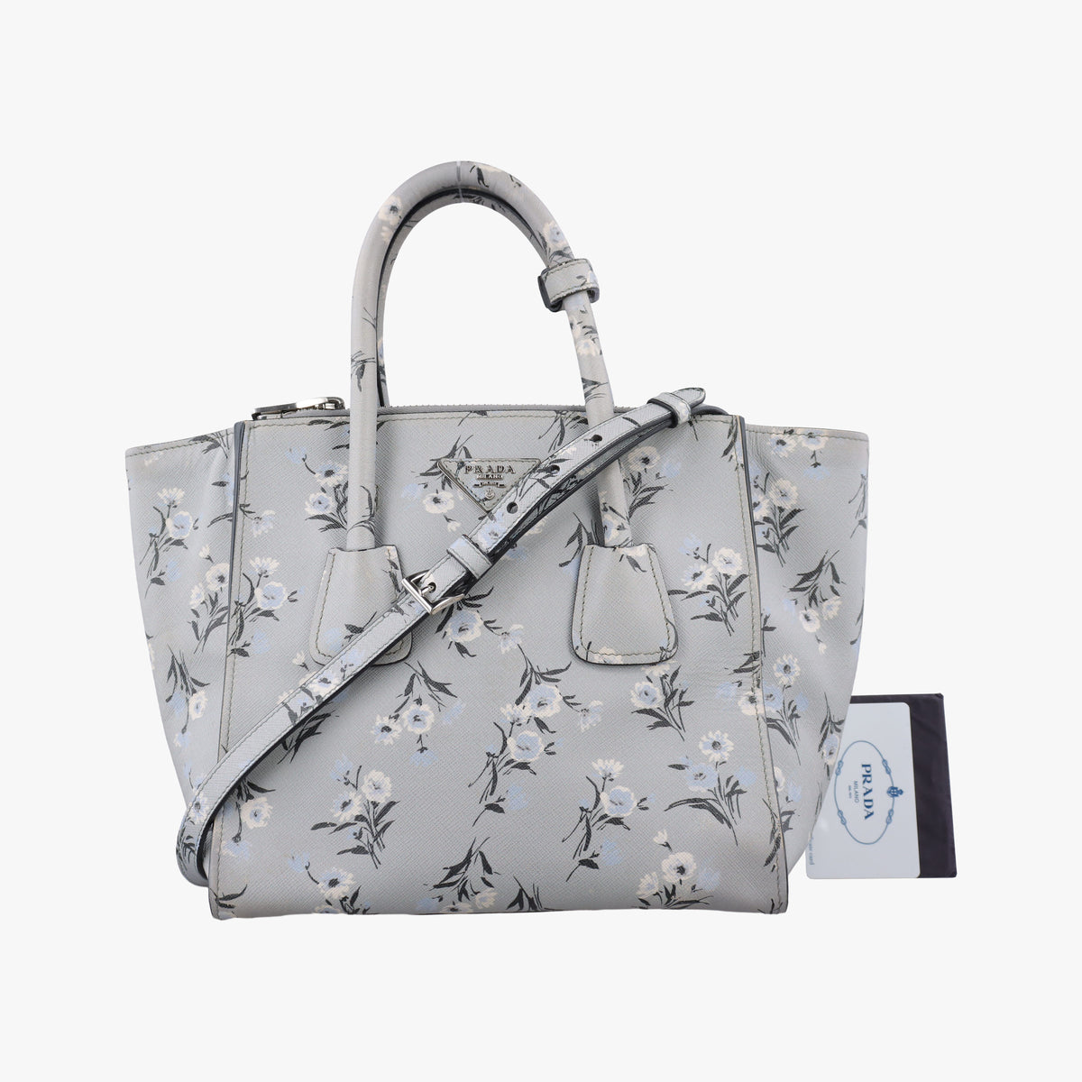 Double Zip Tote Floral Print Multicolour SaffianoLeather BL837P 113 8ダブルジップトート フローラル プリント マルチカラー サフィアーノレザー BL837P 113 8