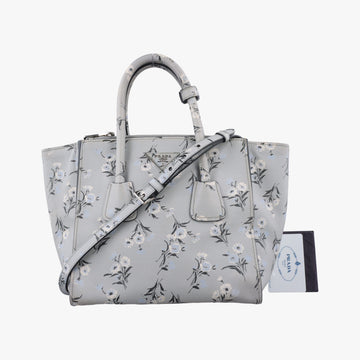 Double Zip Tote Floral Print Multicolour SaffianoLeather BL837P 113 8ダブルジップトート フローラル プリント マルチカラー サフィアーノレザー BL837P 113 8