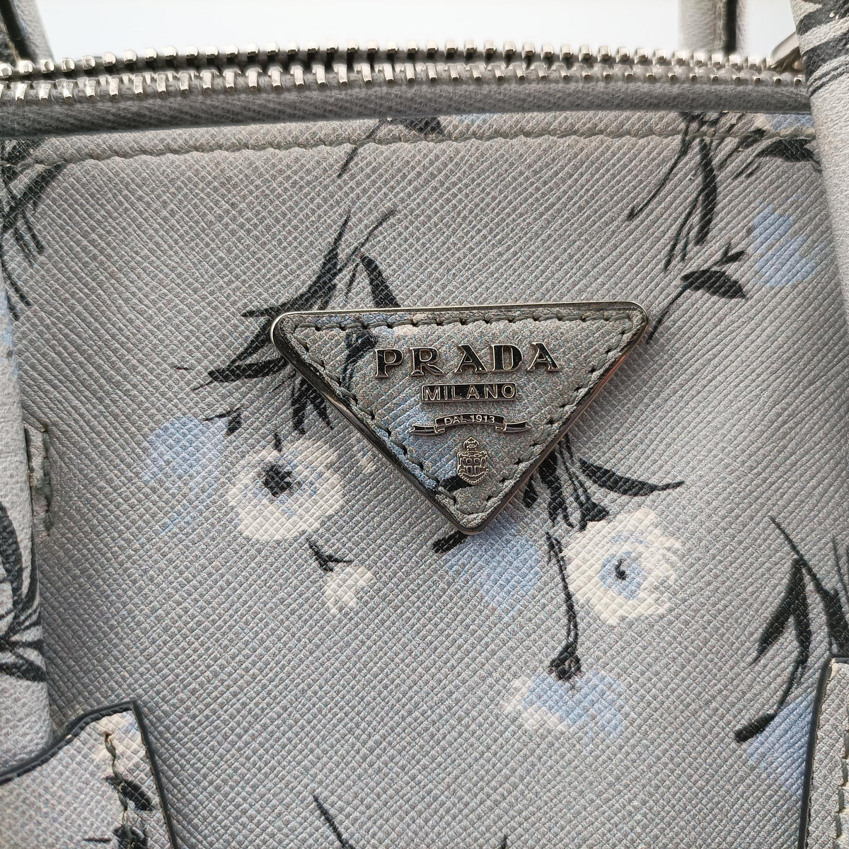 Double Zip Tote Floral Print Multicolour SaffianoLeather BL837P 113 8ダブルジップトート フローラル プリント マルチカラー サフィアーノレザー BL837P 113 8