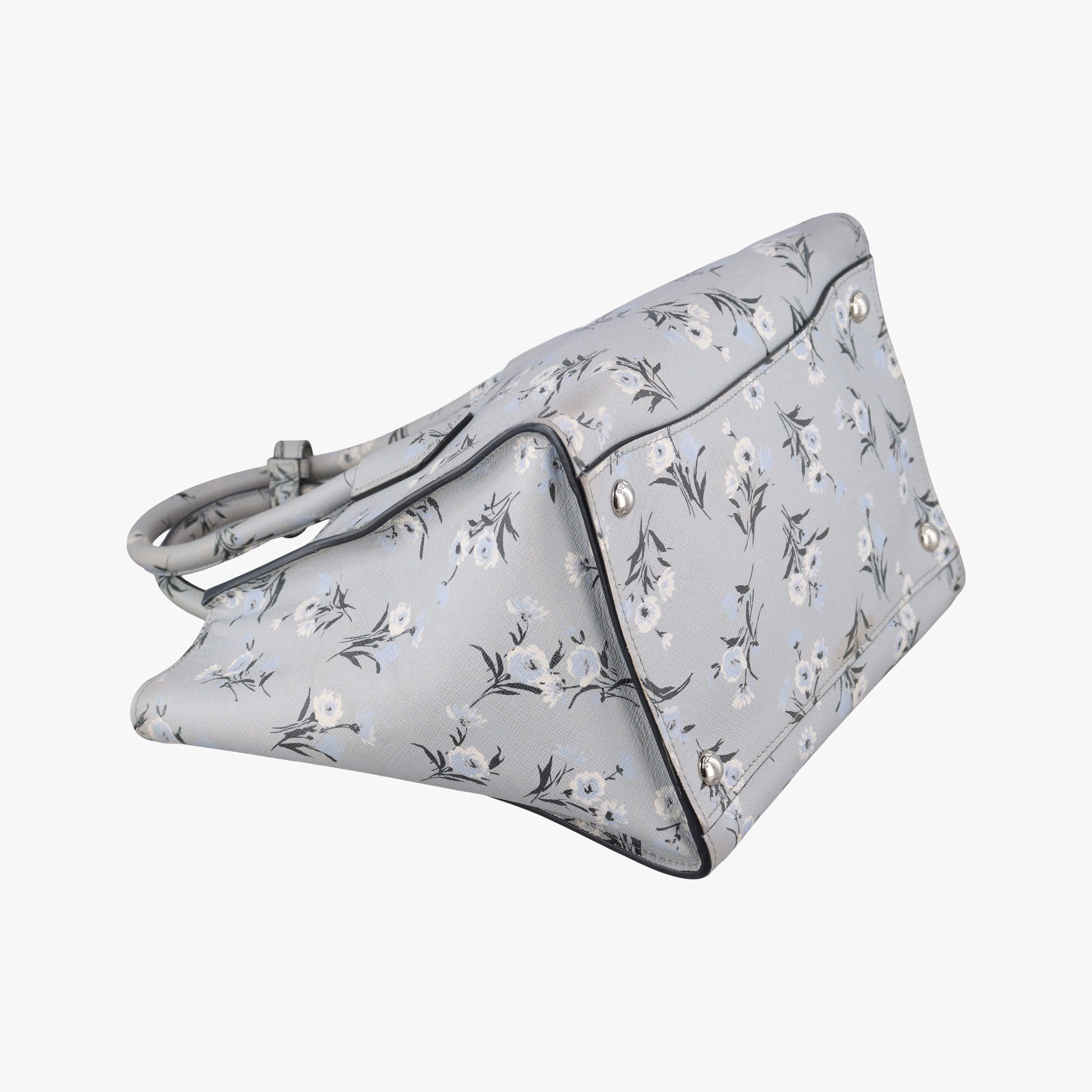 Double Zip Tote Floral Print Multicolour SaffianoLeather BL837P 113 8ダブルジップトート フローラル プリント マルチカラー サフィアーノレザー BL837P 113 8