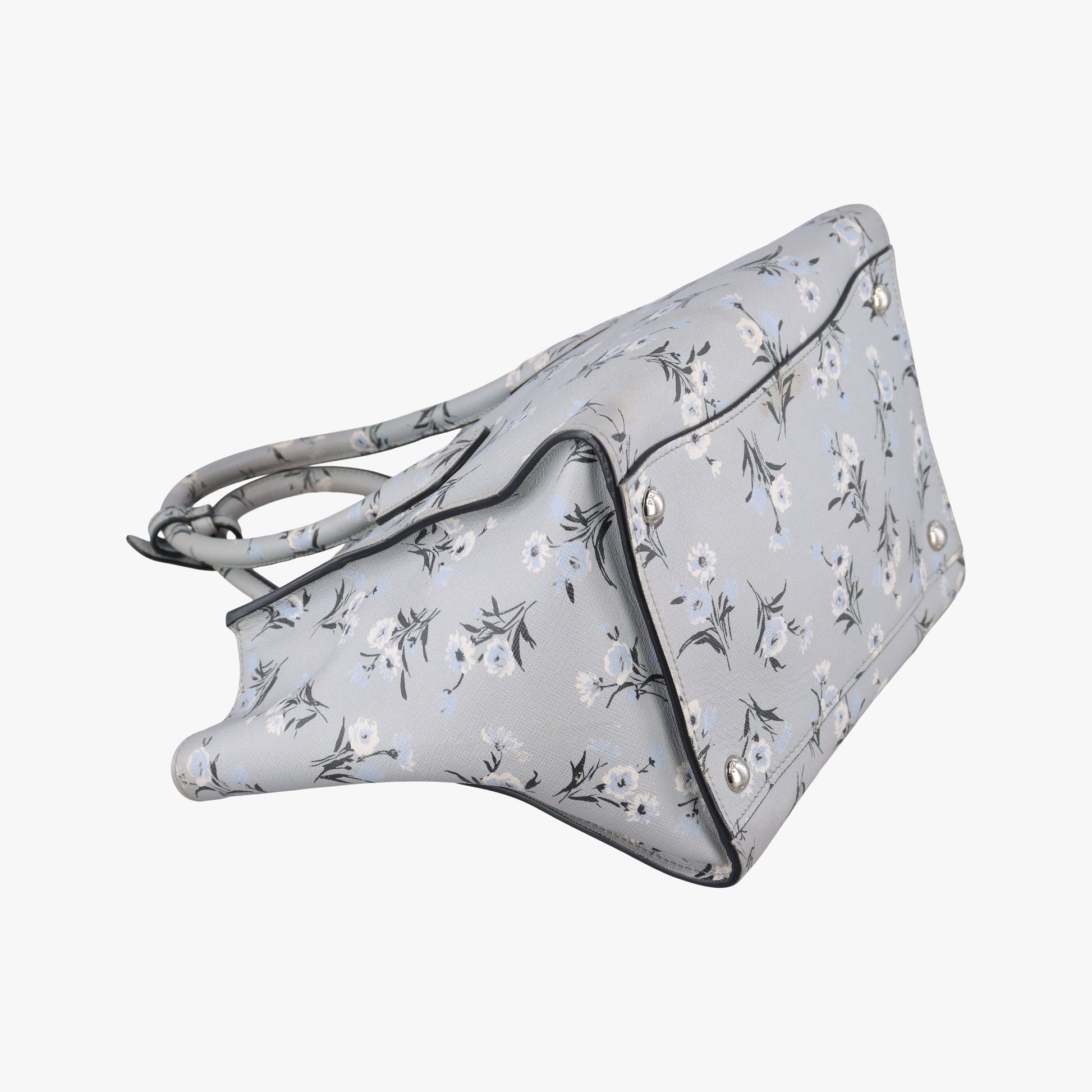 Double Zip Tote Floral Print Multicolour SaffianoLeather BL837P 113 8ダブルジップトート フローラル プリント マルチカラー サフィアーノレザー BL837P 113 8