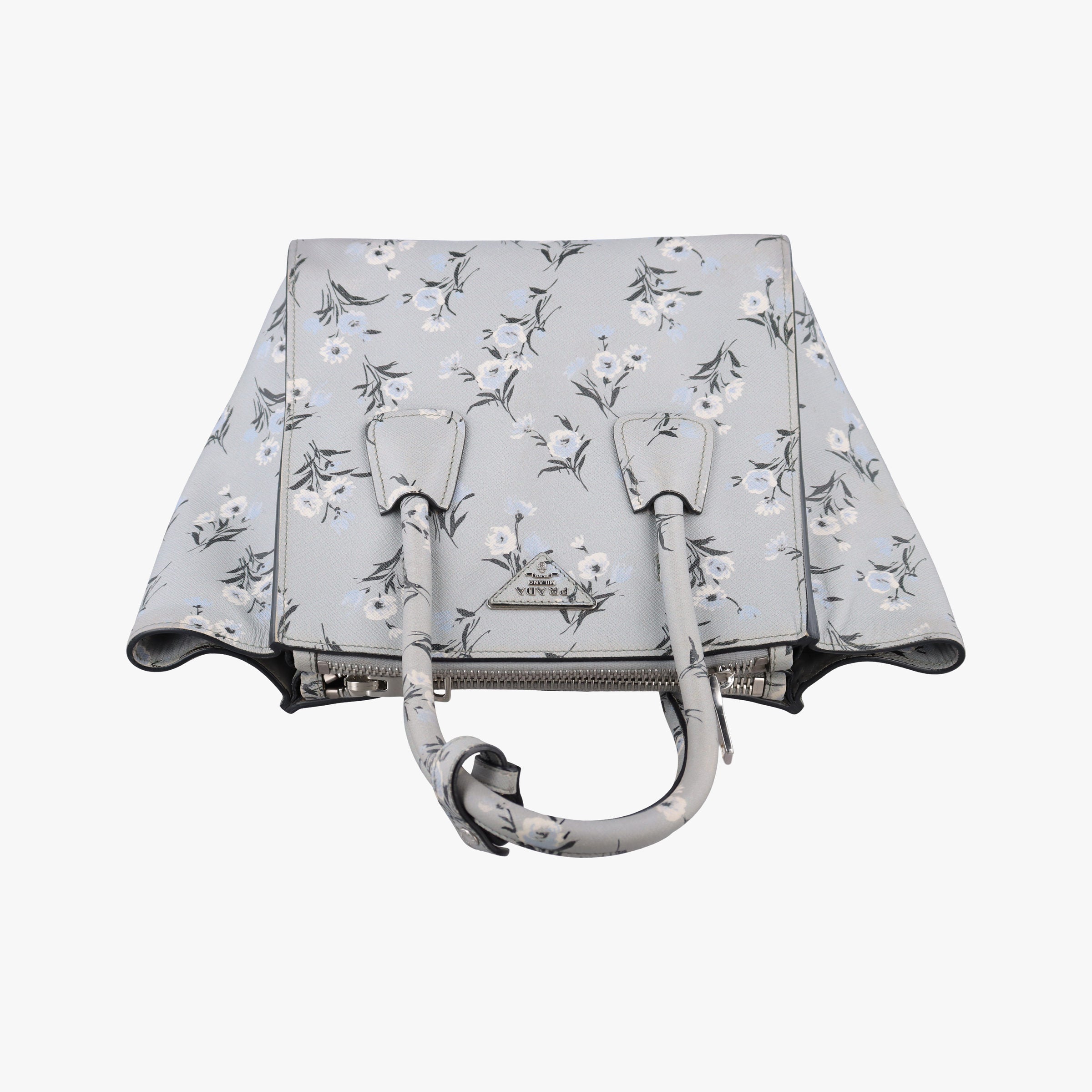 Double Zip Tote Floral Print Multicolour SaffianoLeather BL837P 113 8ダブルジップトート フローラル プリント マルチカラー サフィアーノレザー BL837P 113 8