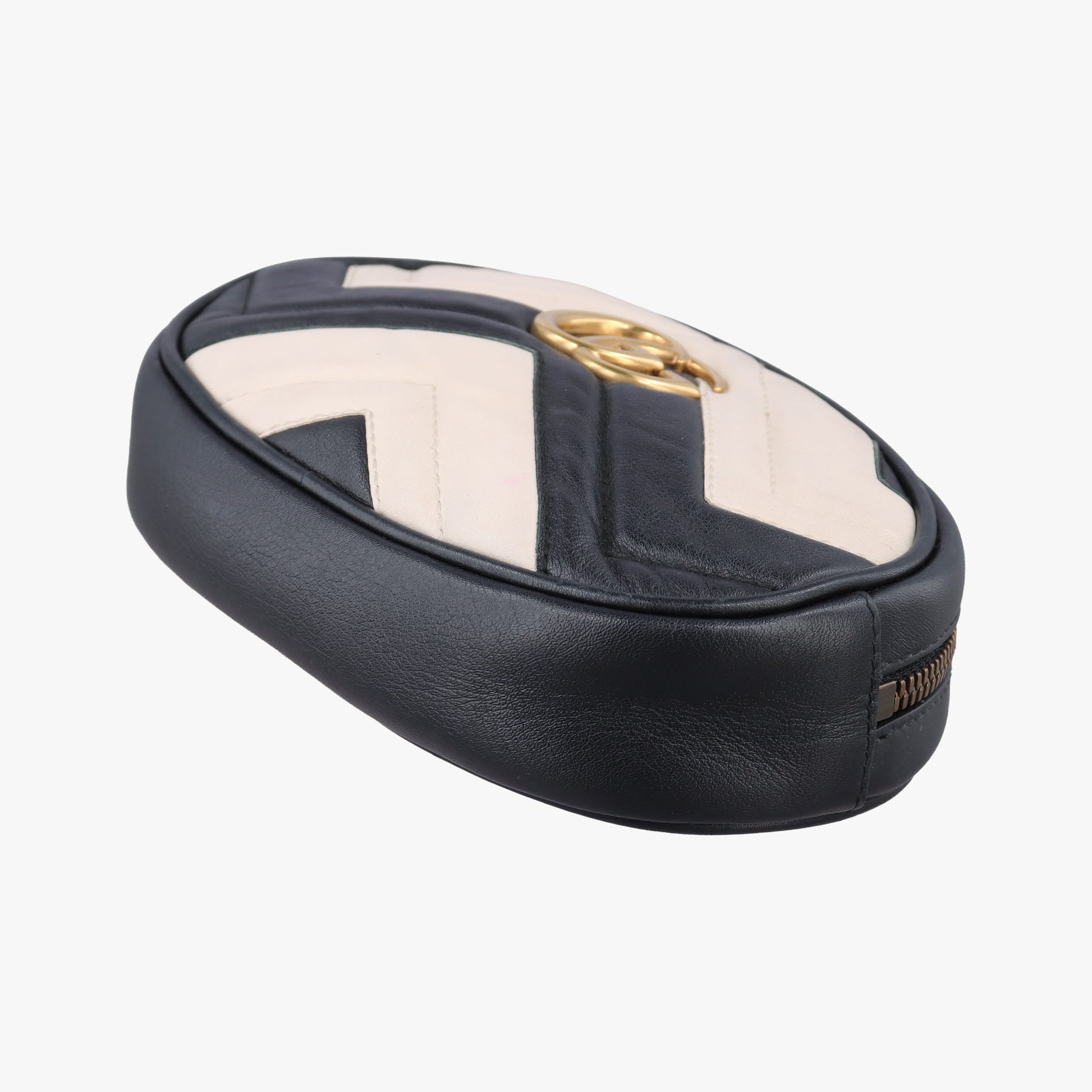 GG Marmont Black×white Leather 476434 E022011337GGマーモント ブラック×ホワイト レザー 476434 E022011337