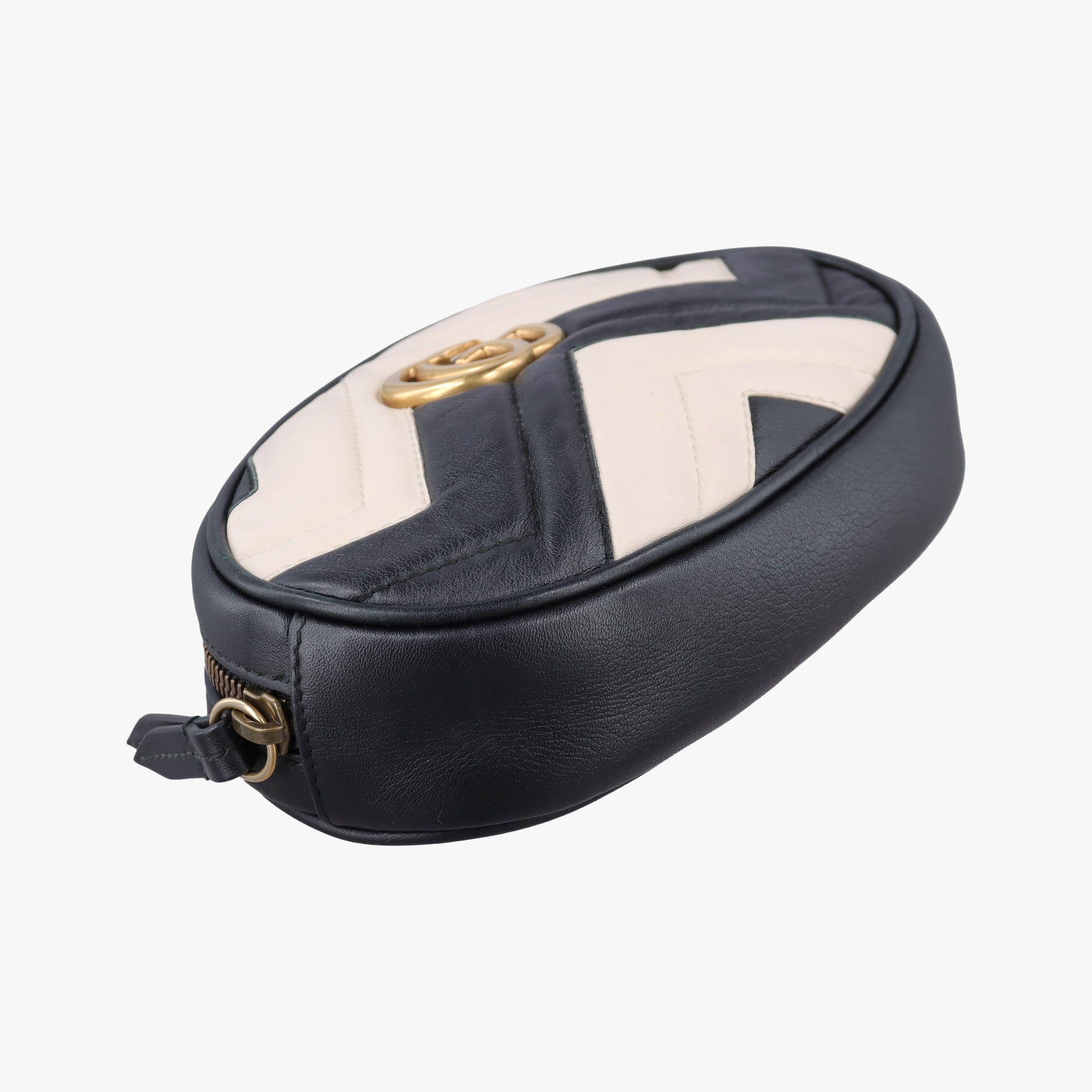 GG Marmont Black×white Leather 476434 E022011337GGマーモント ブラック×ホワイト レザー 476434 E022011337
