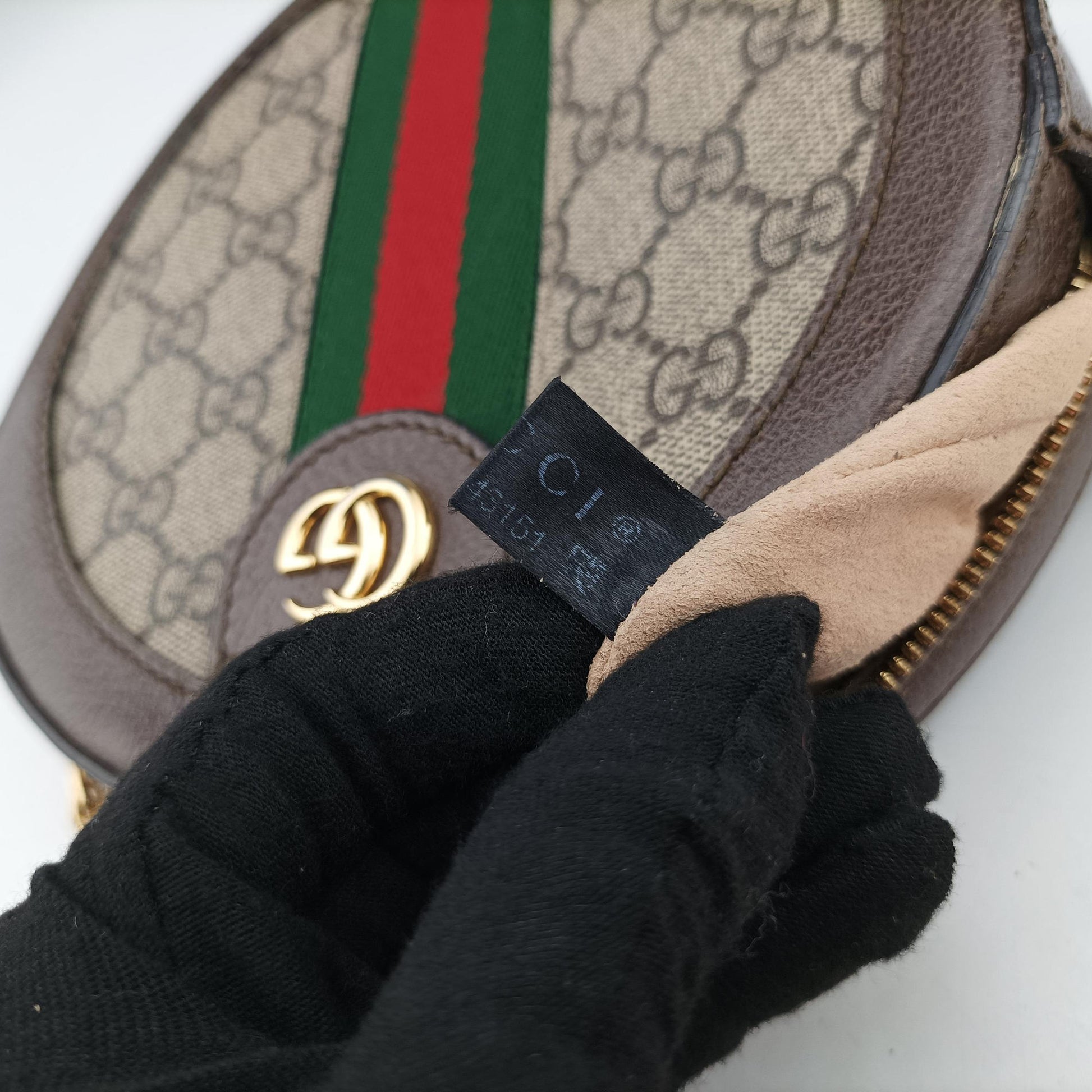 Ophidia Brown×beige×multi PVC coated canvas×Leather 550618 G029343151オフィディア ブラウン×ベージュ×マルチ PVCコーティングキャンバス×レザー 550618 G029343151